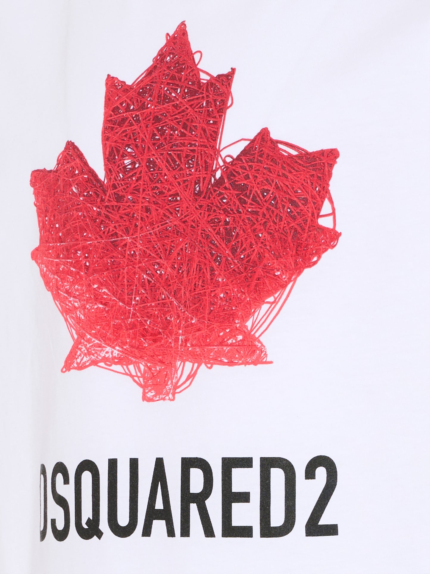 T-shirt bianca per bambino con logo e foglia d'acero,Dsquared2,DQ3176 D00XM DQ100