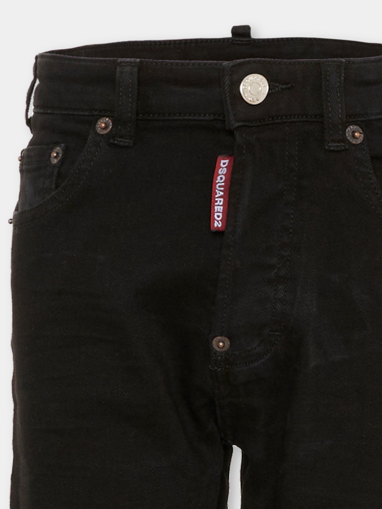 Jeans neri per bambino con logo rosso,Dsquared2,DQ3284 D0AFQ DQ900