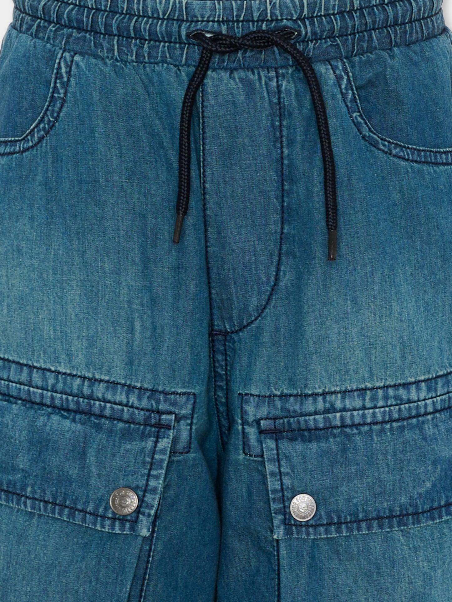 Shorts denim per bambina con tasche cargo,Diesel,J02555 KXBRY K01