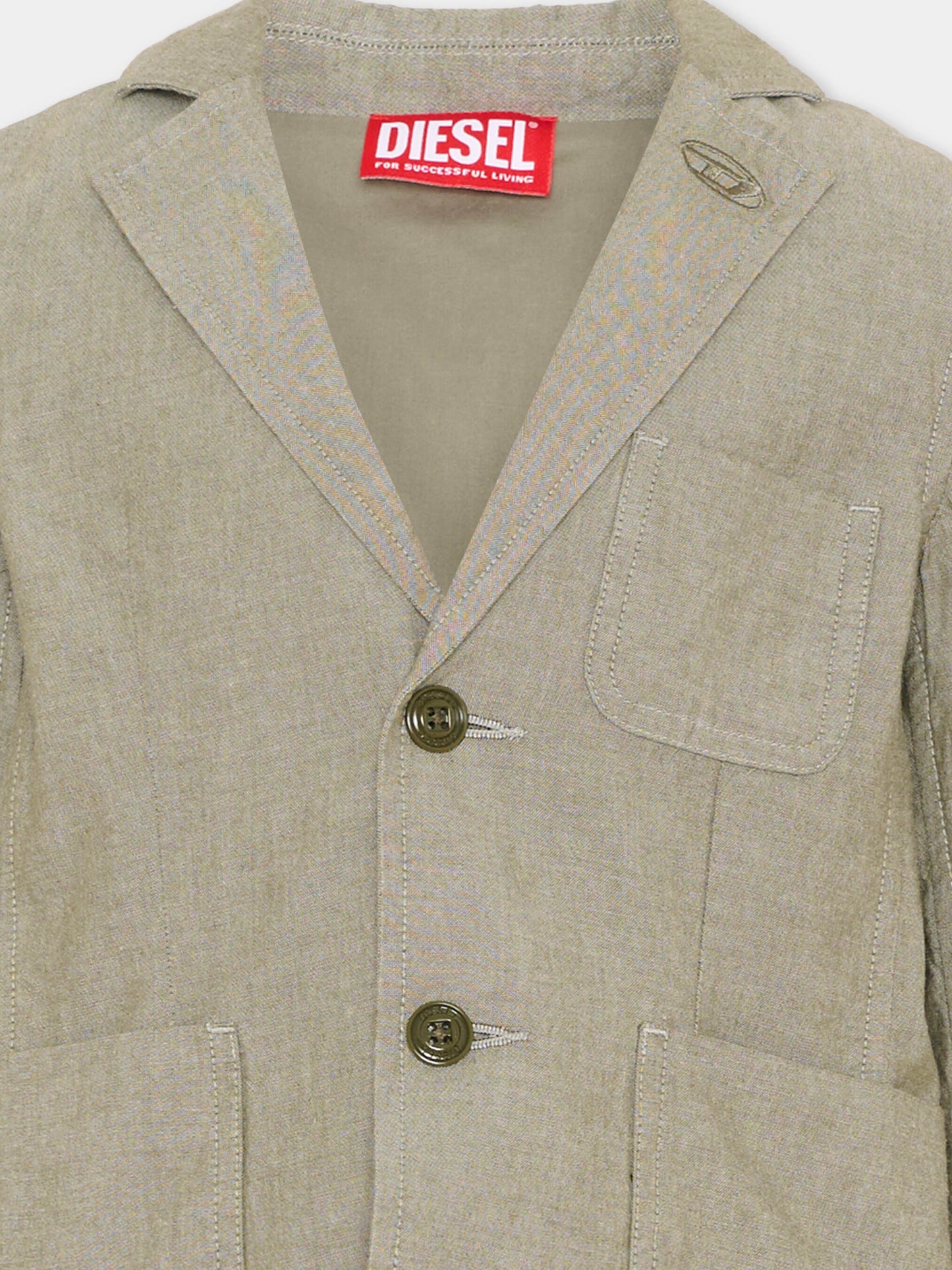 Giacche verde per bambino con logo,Diesel,J02644 KXBSN K511