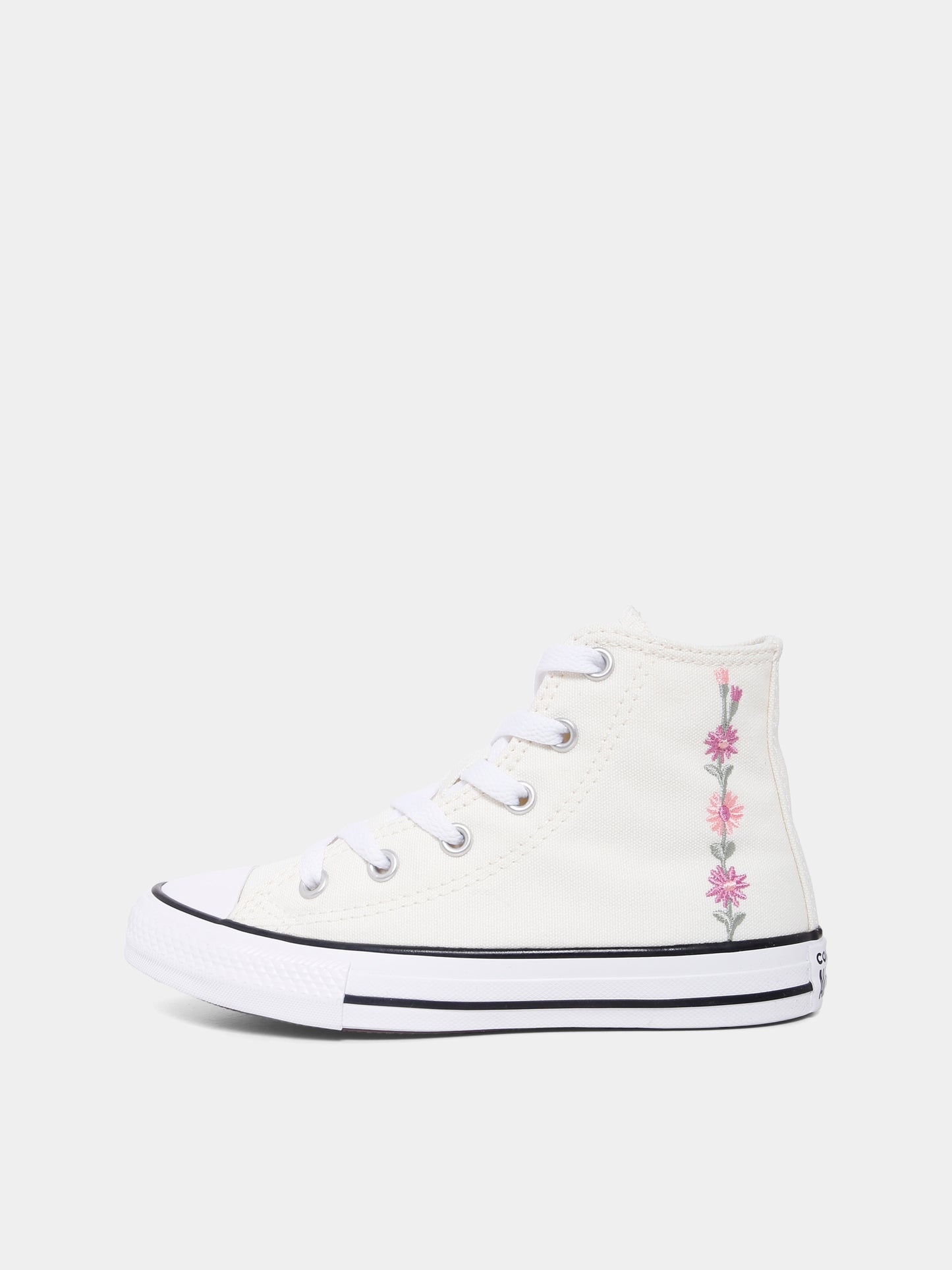 Sneakers Chuck Taylor All Star avorio per bambina con fiori ricamati,Converse,A11775C