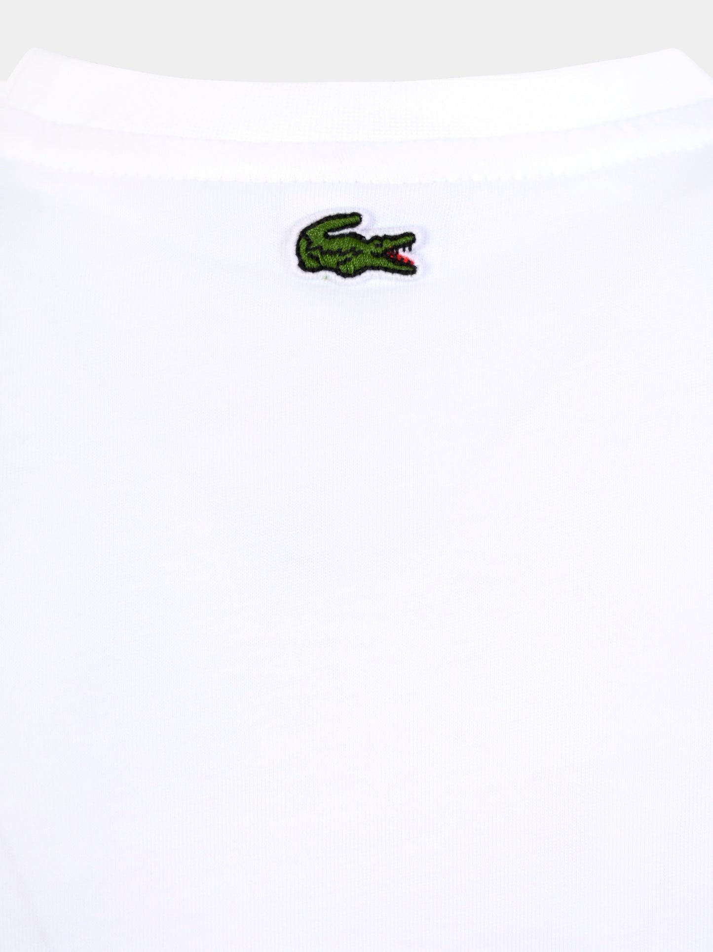 T-shirt bianca per bambini con coccodrillo verde,Lacoste,TJ8460 001