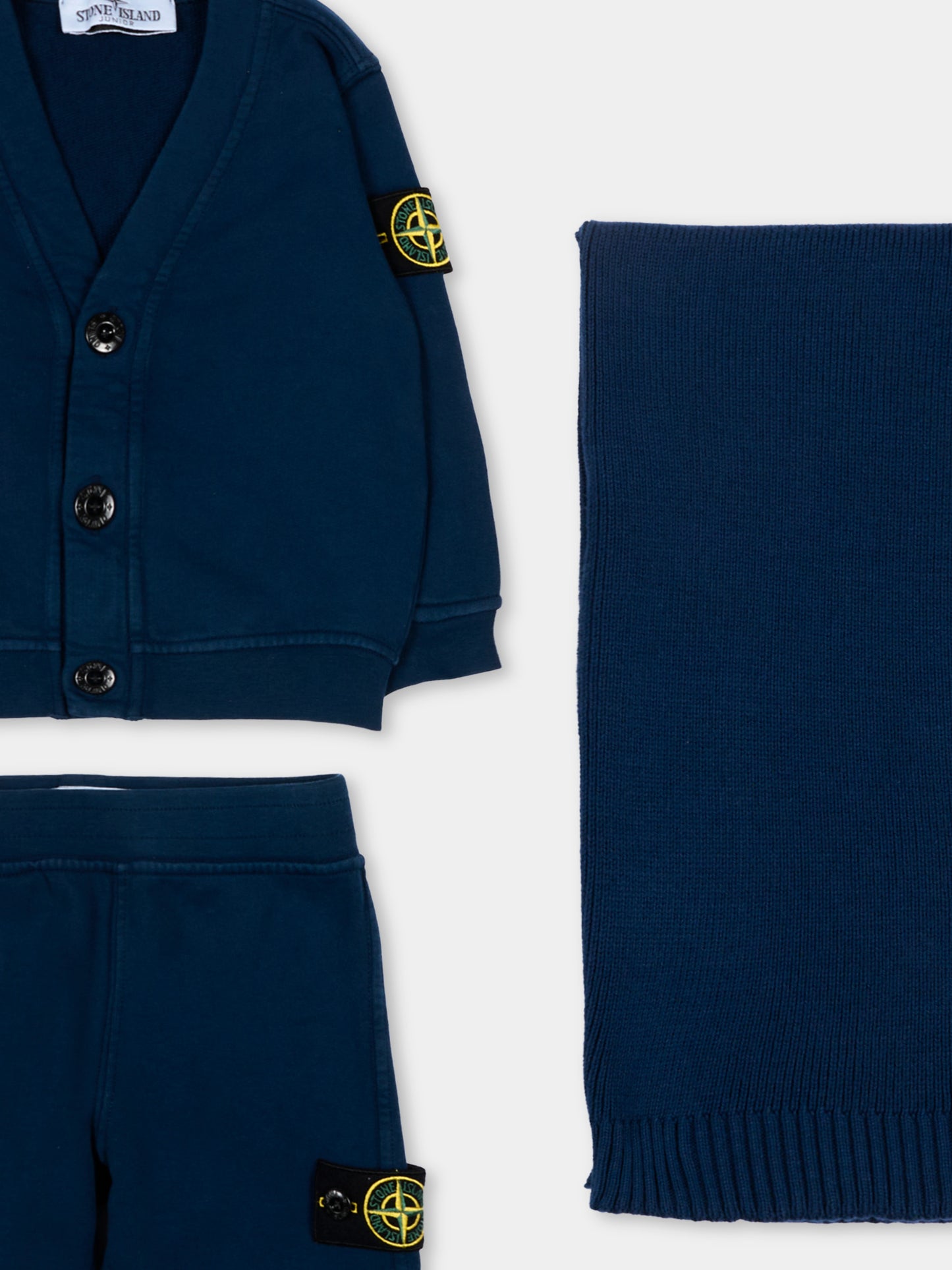 Completo sportivo blu per neonati con coperta,Stone Island Junior,L1S16 M200001 S0917 - V0020