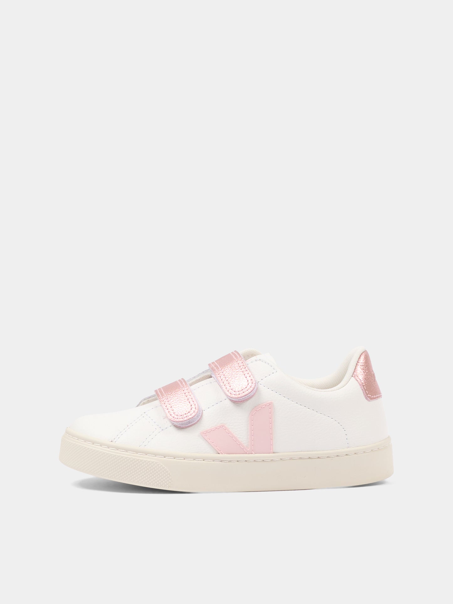 Sneakers basse bianche per bambina con logo,Veja,SV0520604C