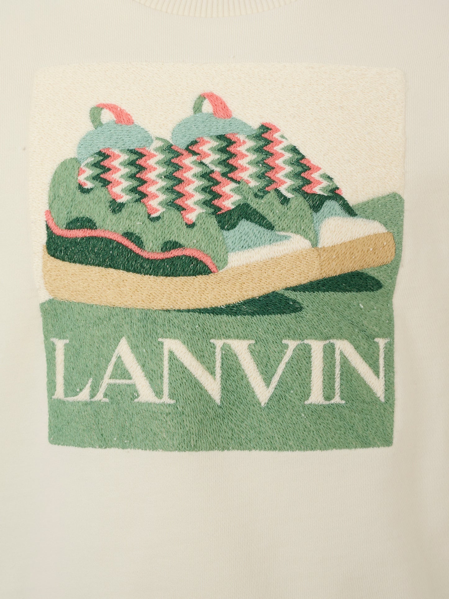 Felpa avorio per bambino con stampa sneakers,Lanvin Petite,N30226 155