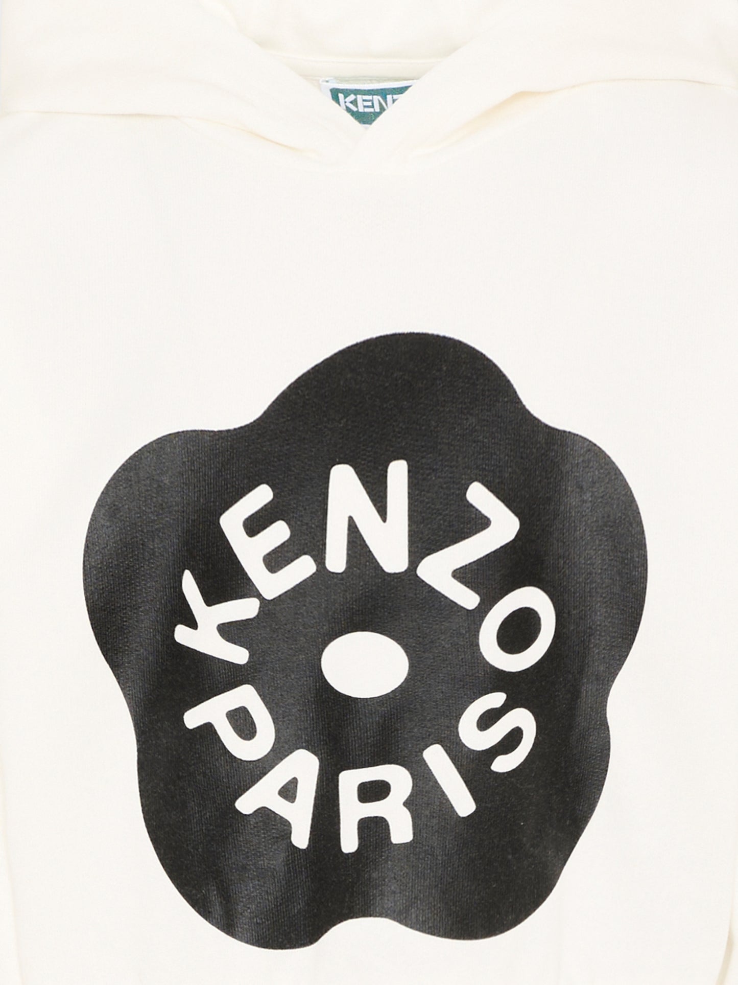 Felpa bianca crop per bambina con papavero,Kenzo Kids,K61805 117