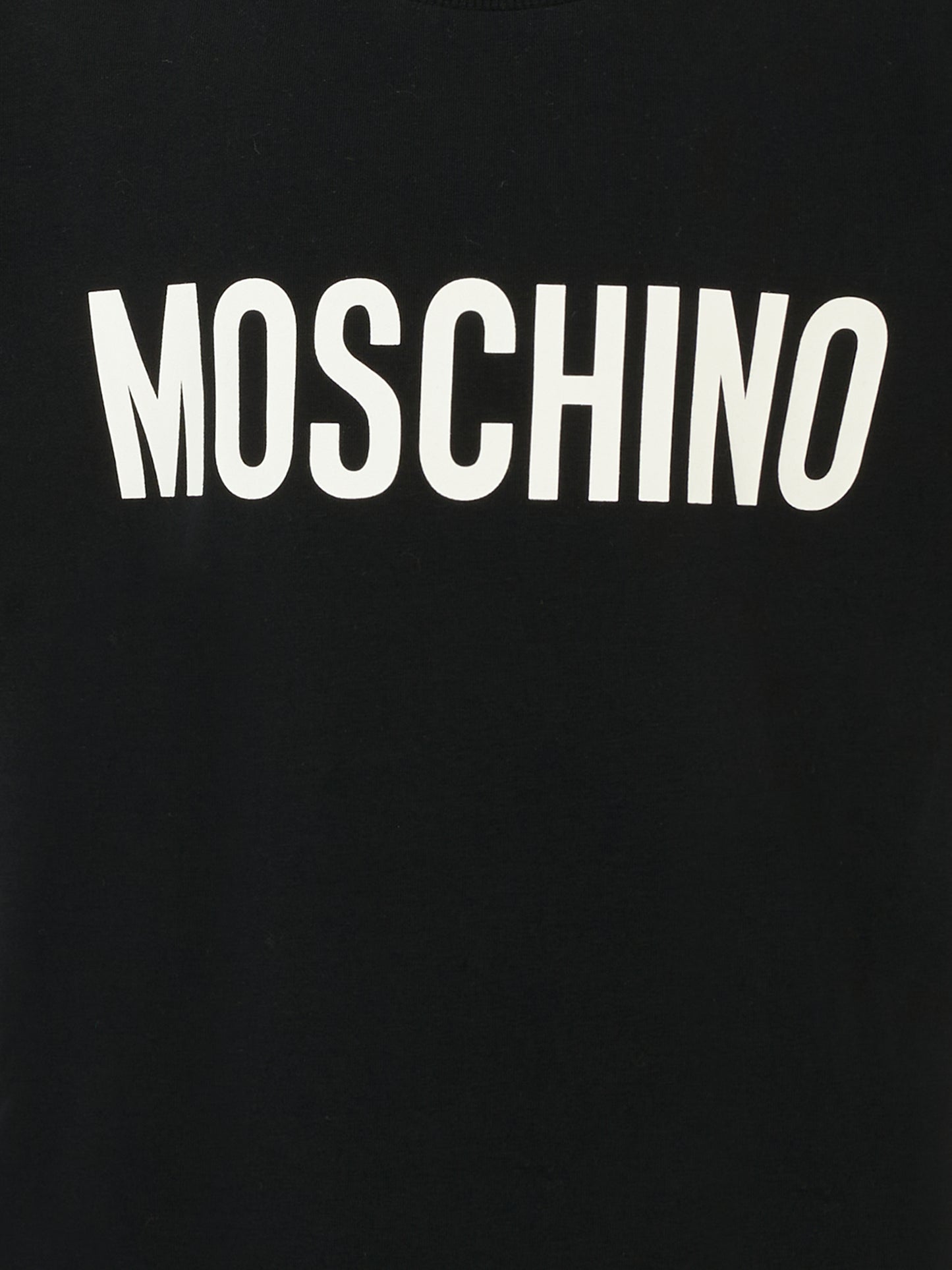 Vestito nero per bambina con logo,Moschino Kids,HDV0GN LBA10 60100
