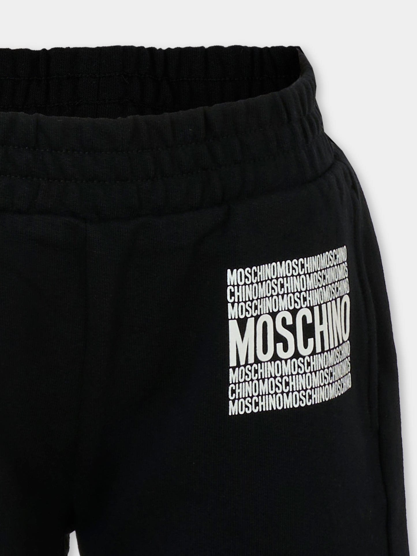 Shorts neri per bambini con logo,Moschino Kids,HUQ028 LCA74 60100