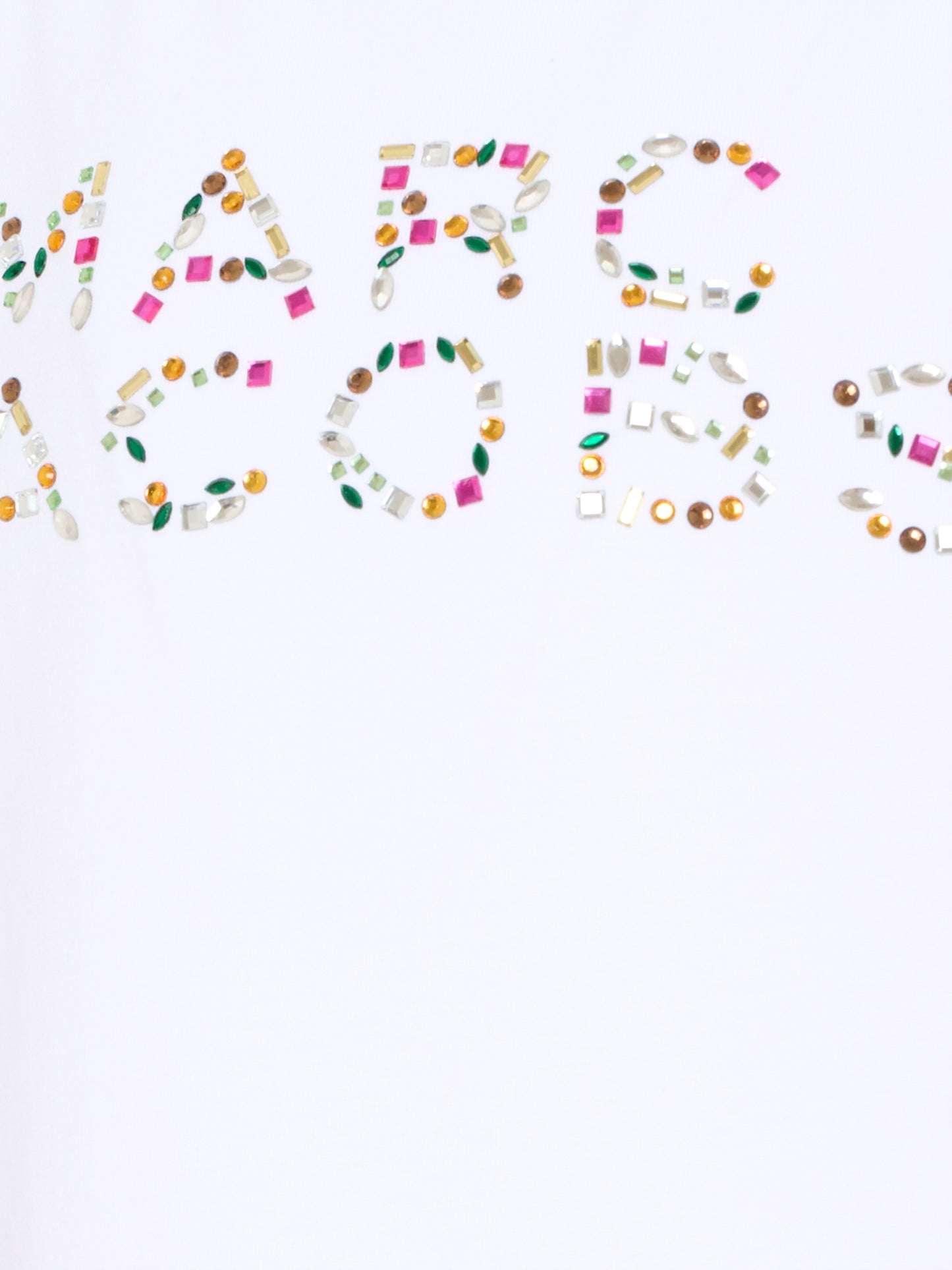 T-shirt bianca per bambina con logo e cristalli,Marc Jacobs,W60746 10P