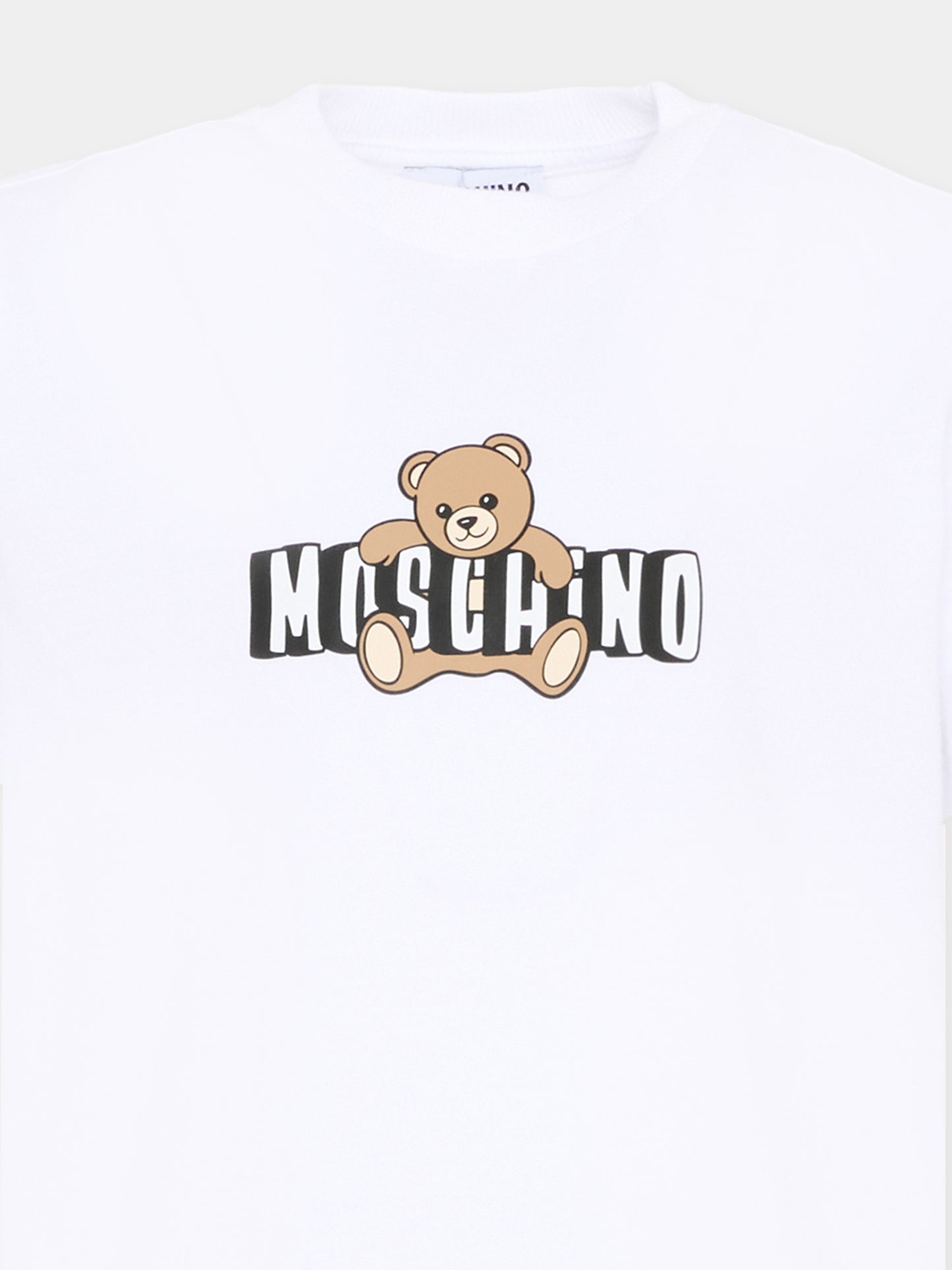 T-Shirt bianca per bambini con Teddy Bear,Moschino Kids,HZM058 LAA03 10101