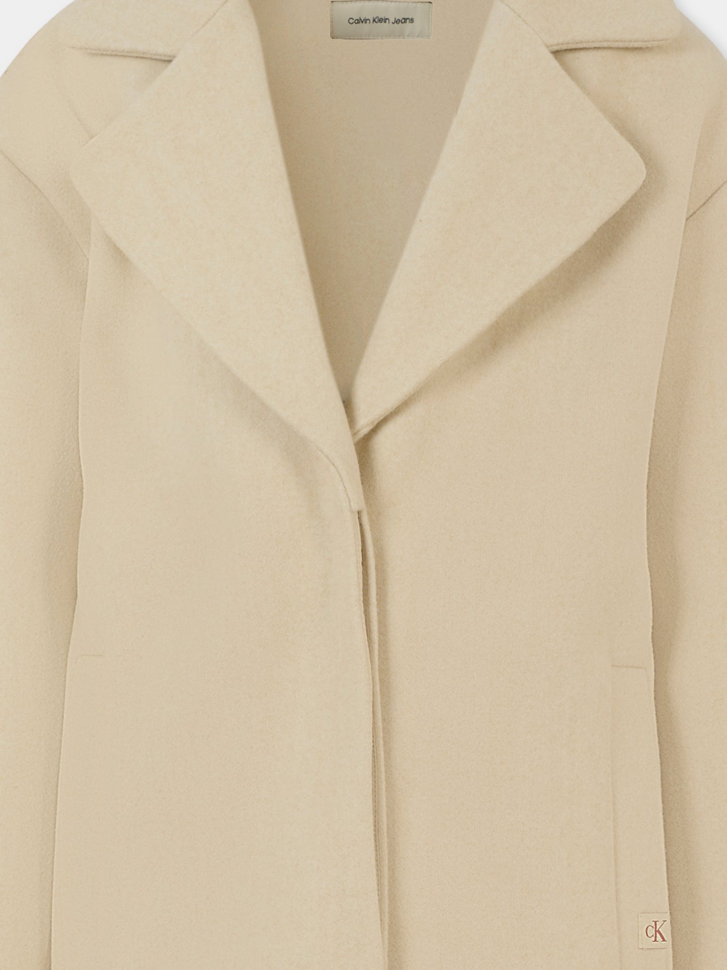 Cappotto beige per bambina con logo,Calvin Klein Kids,IG0IG02676 ADK