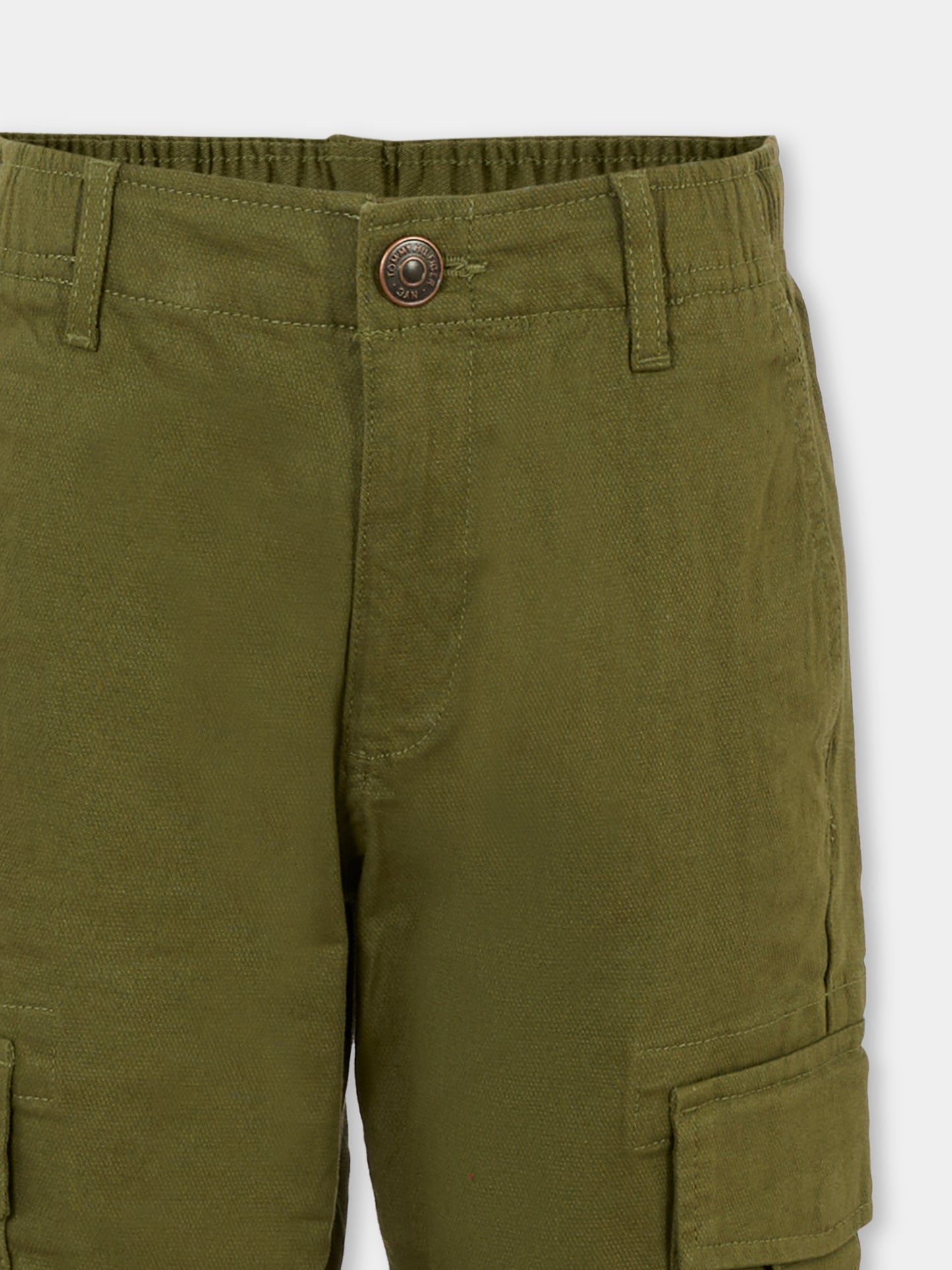 Pantaloni verdi per bambino con bandierina,Tommy Hilfiger Junior,KB0KB09063 MSH