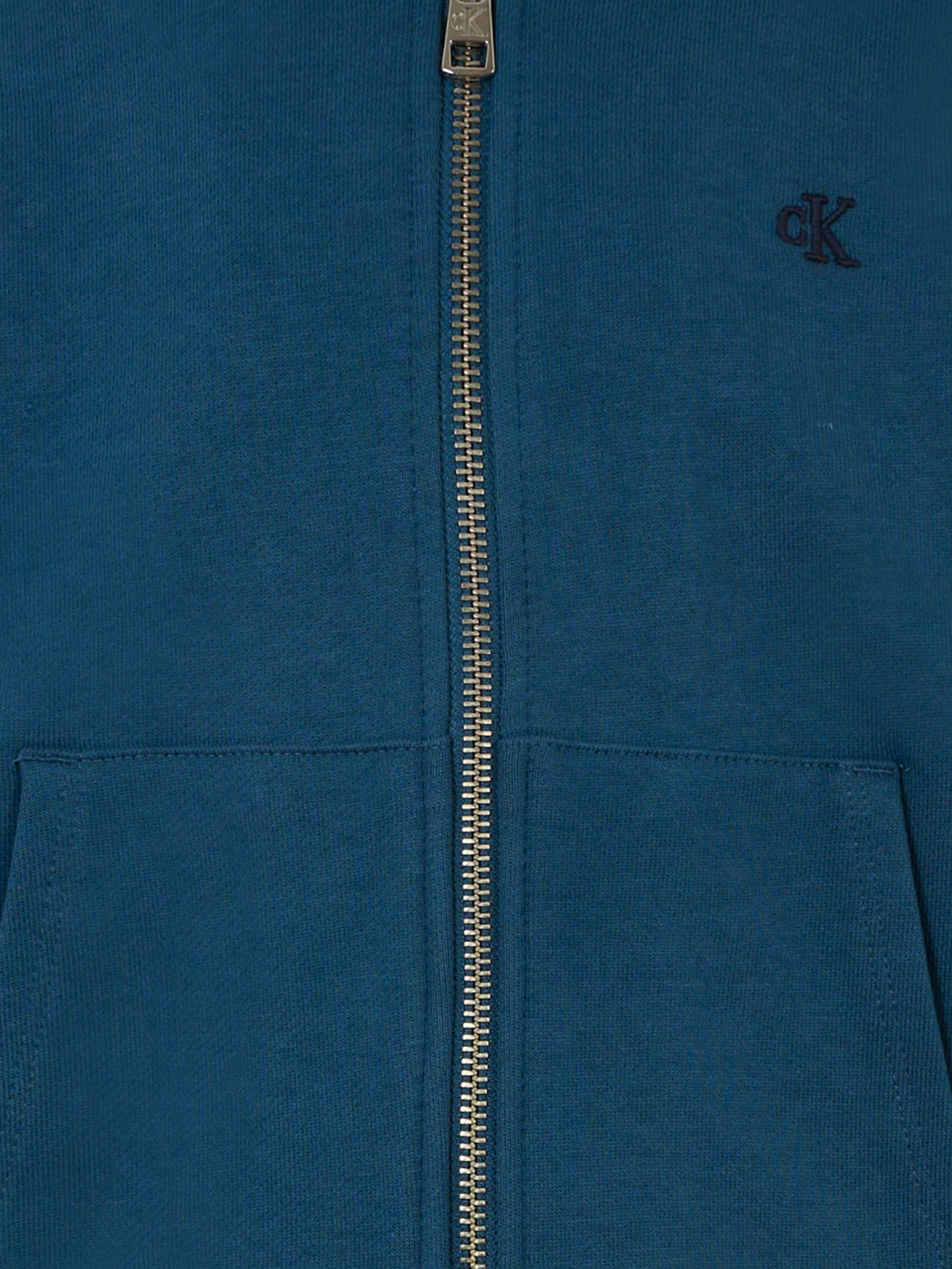 Felpa blu per bambino con logo ricamato,Calvin Klein Kids,IB0IB02379 CFA