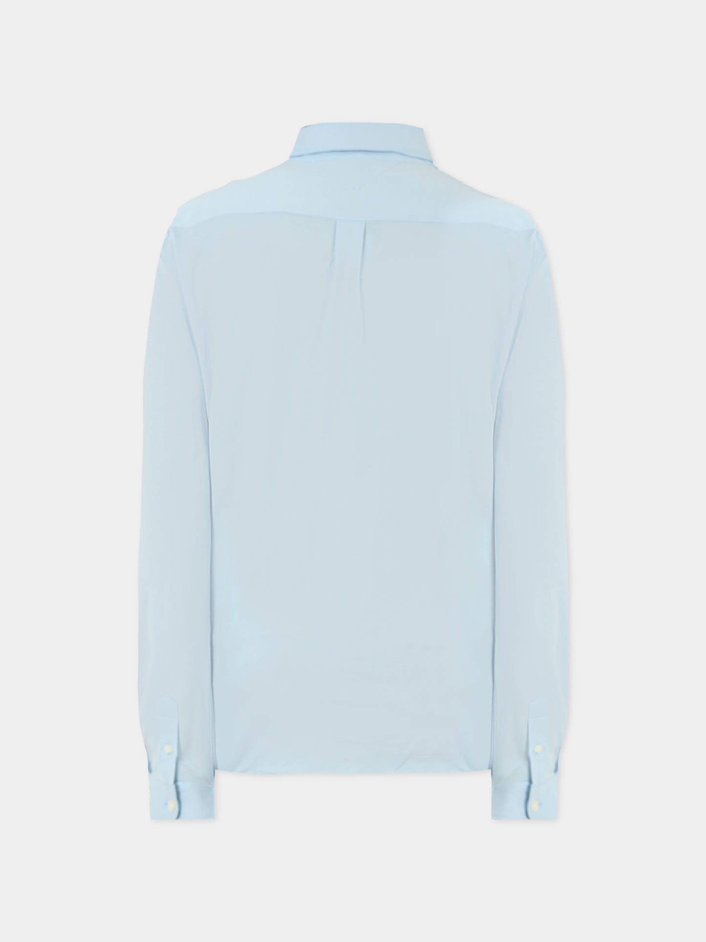 Camicia celeste per bambino con bandierina,Tommy Hilfiger Junior,KB0KB09551 C1O