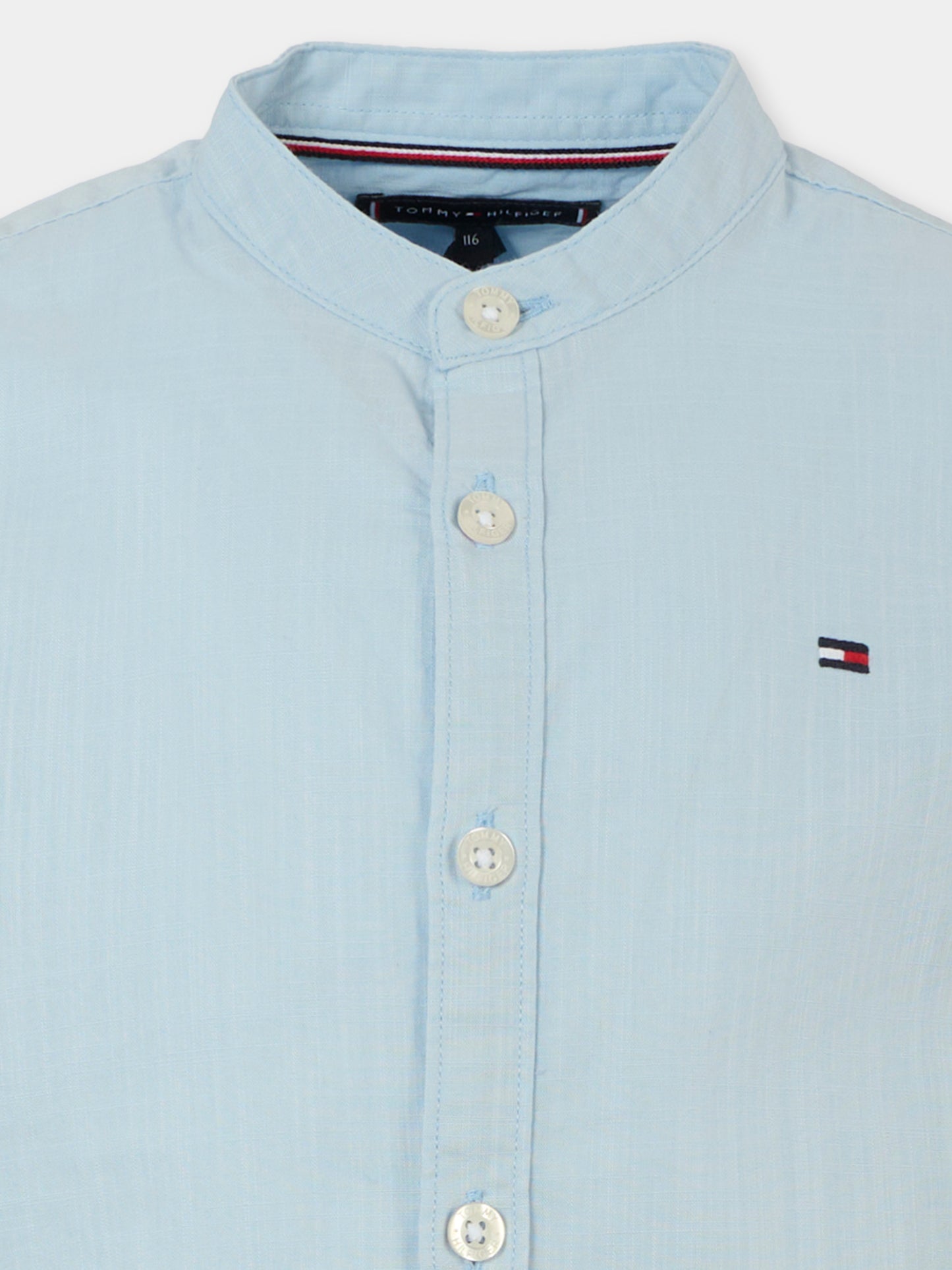 Camicia bianca per bambino con bandierina,Tommy Hilfiger Junior,KB0KB09557 C1O