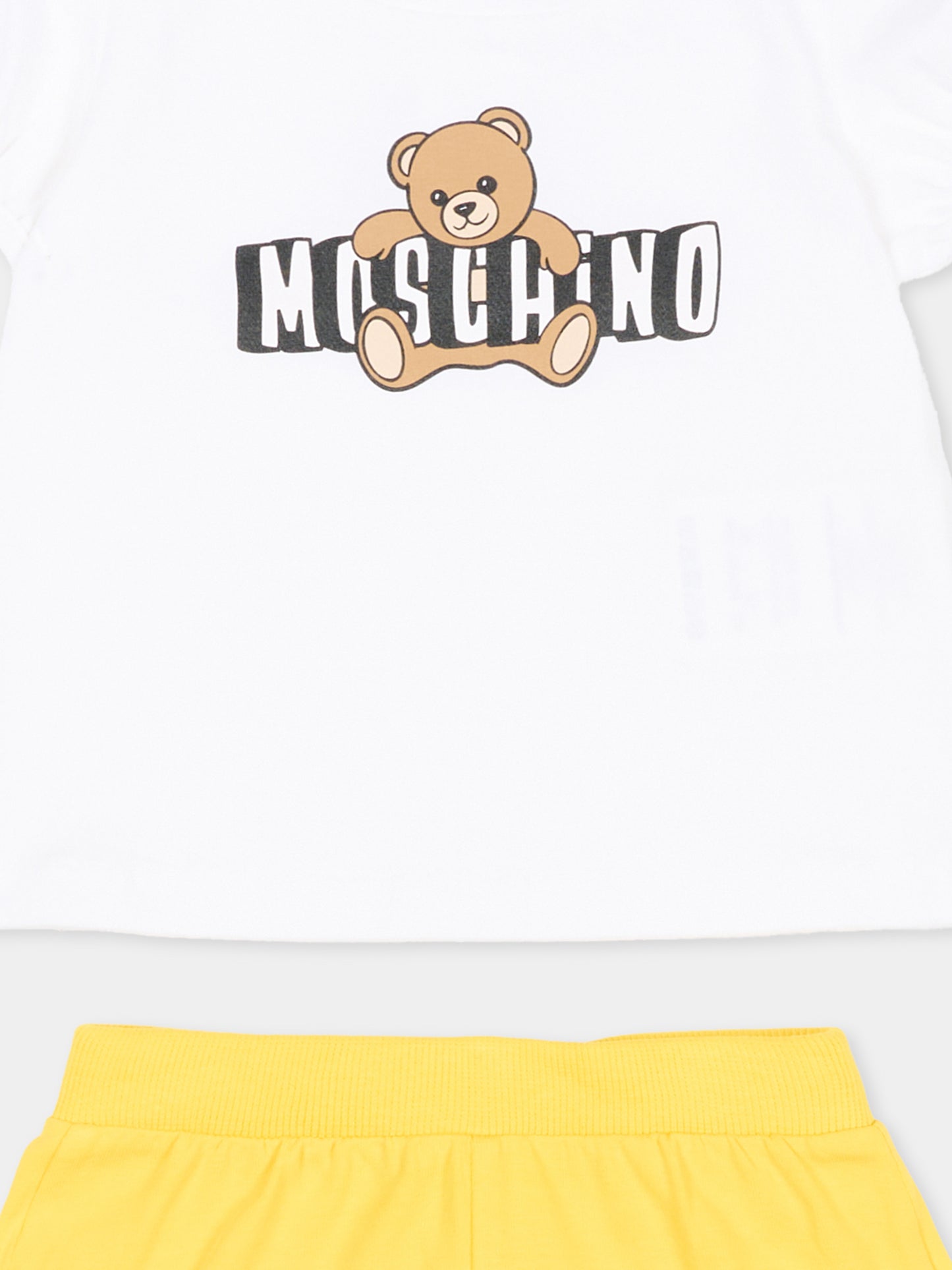 Completo sportivo multicolor per neonata con logo,Moschino Kids,MBG01O LBA00 82673