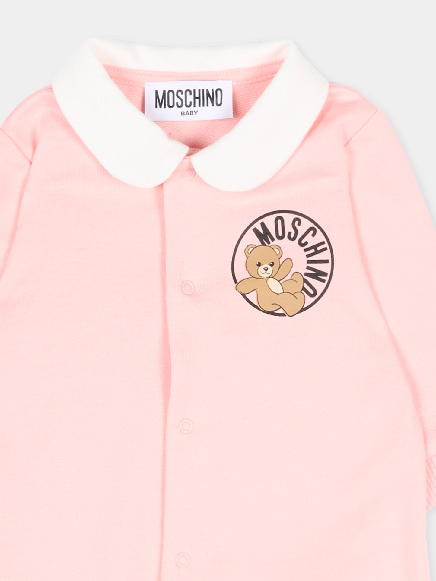 Tutina rosa per neonata con Teddy Bear,Moschino Kids,MUT04S LCA19 50209