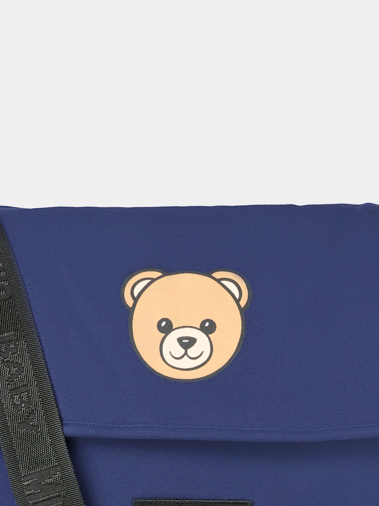 Borsa mamma blu per neonati con Teddy Bear e logo,Moschino Kids,MUX05V LCA19 40016