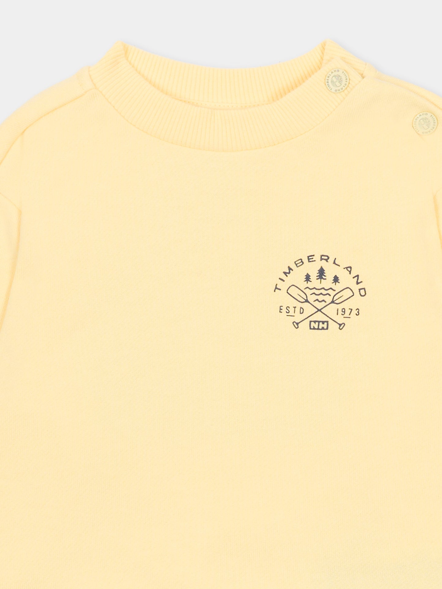 Felpa gialla per neonato con stampa automobile,Timberland,T60869 505