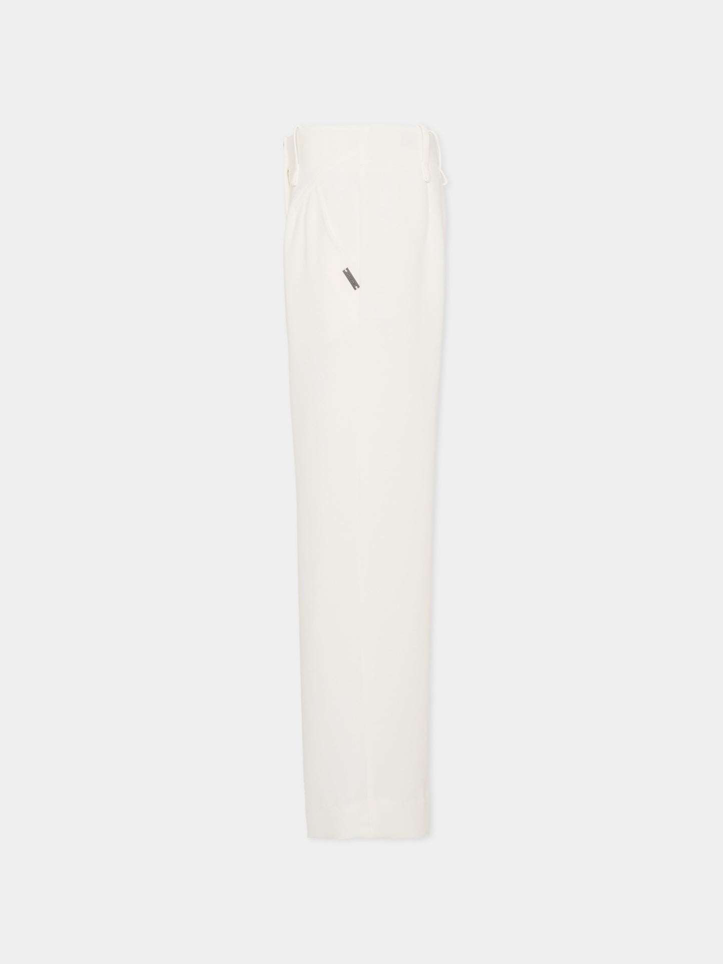 Pantaloni avorio per bambina con logo,Monnalisa,71G404 - 7303 - 0001