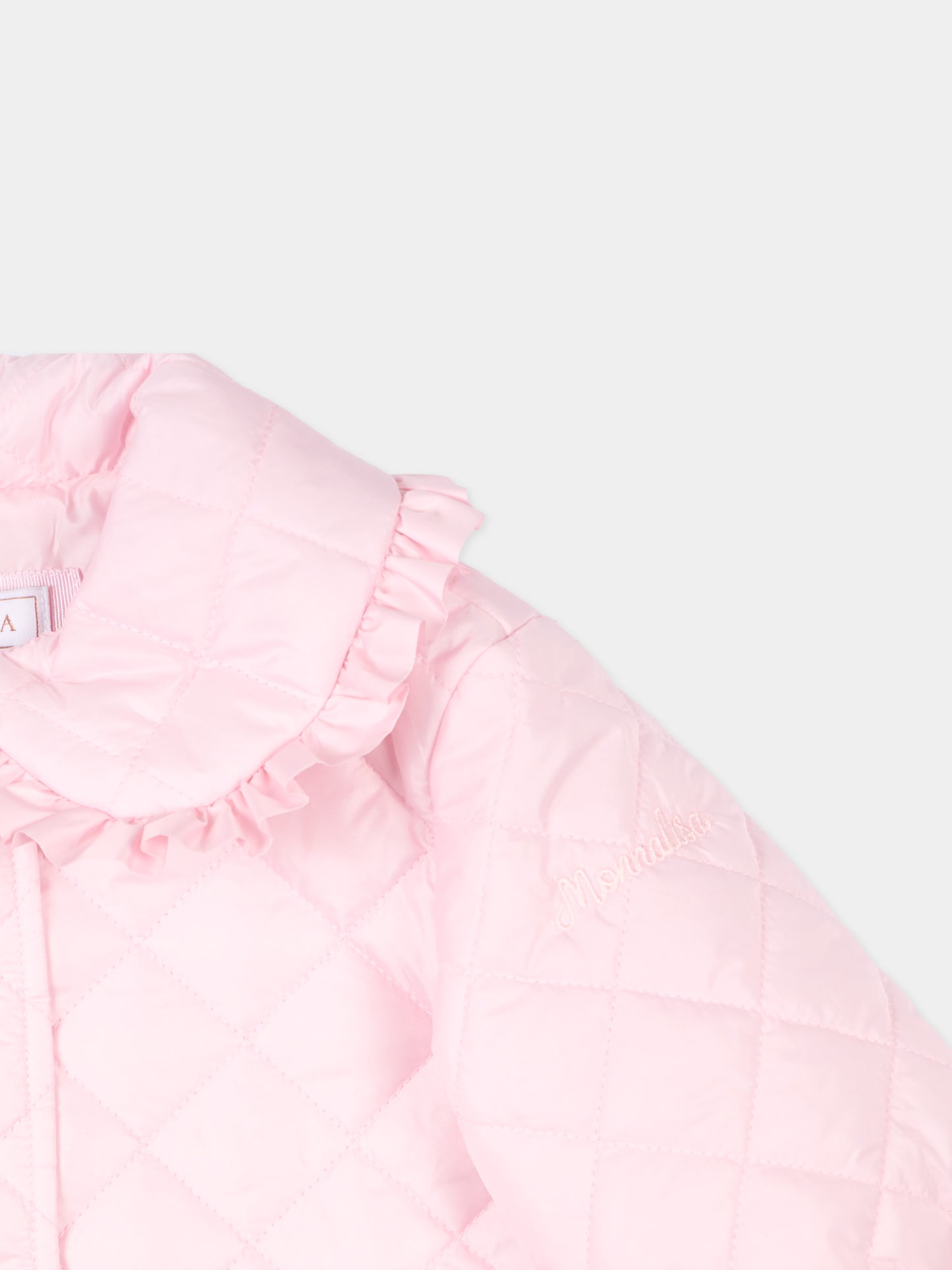 Piumino rosa per neonata trapuntato,Monnalisa,37G102 - 7027 - 0090