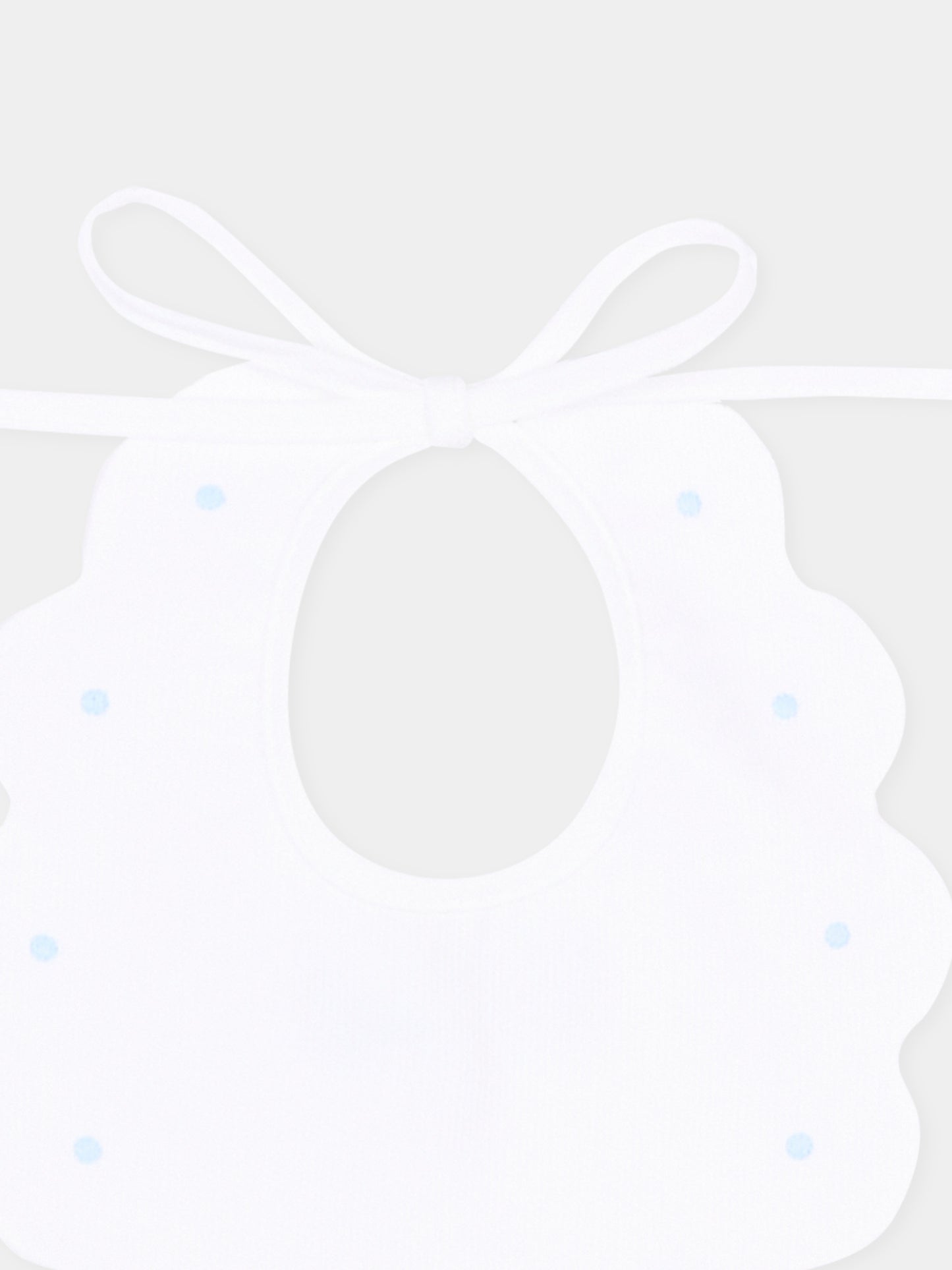 Bavaglino bianco per neonato con pois celesti,Little Bear,2042 BCO/CIELO