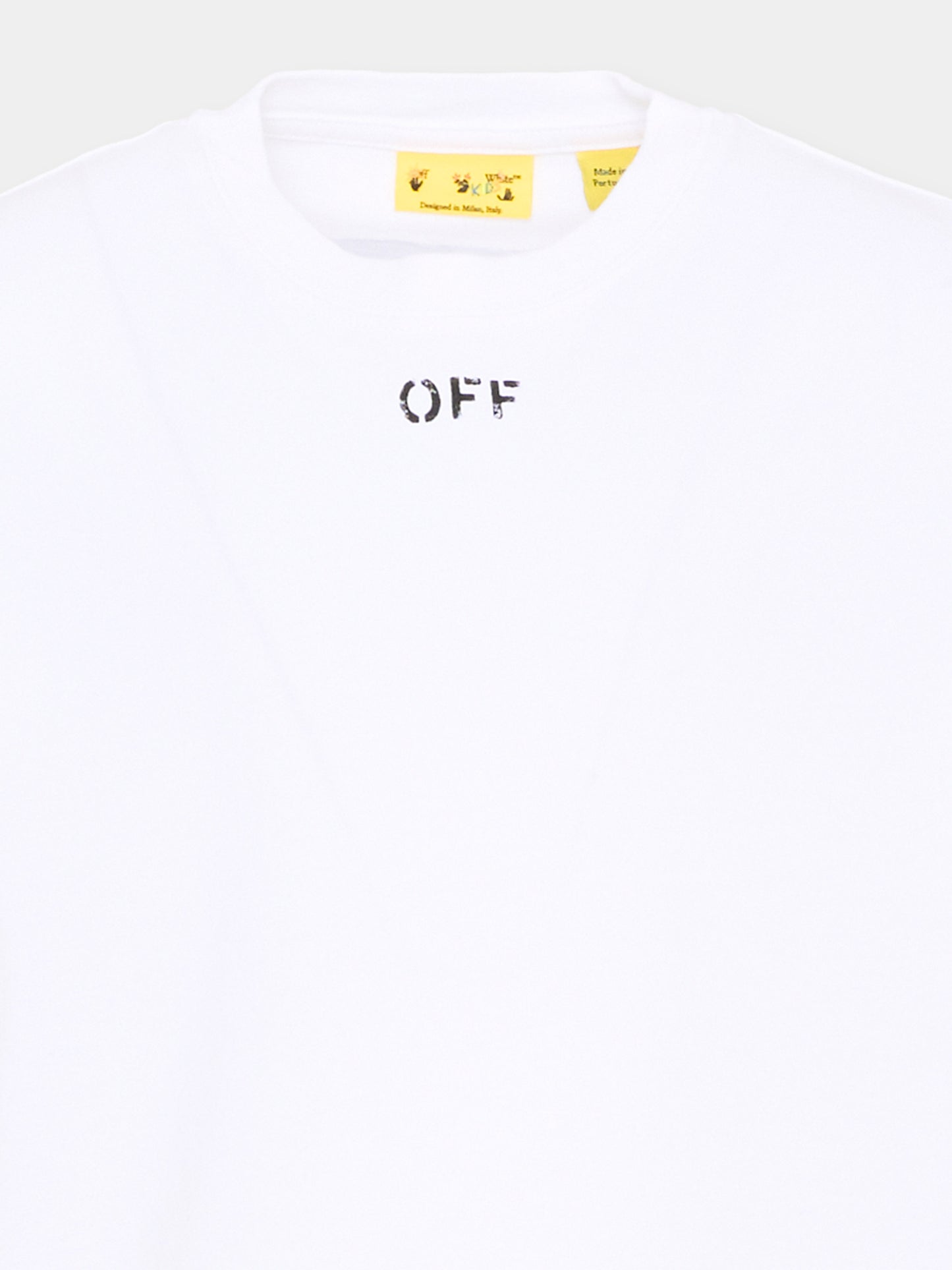 T-Shirt bianca per bambini con logo,Off White,44BAA002S26J006100