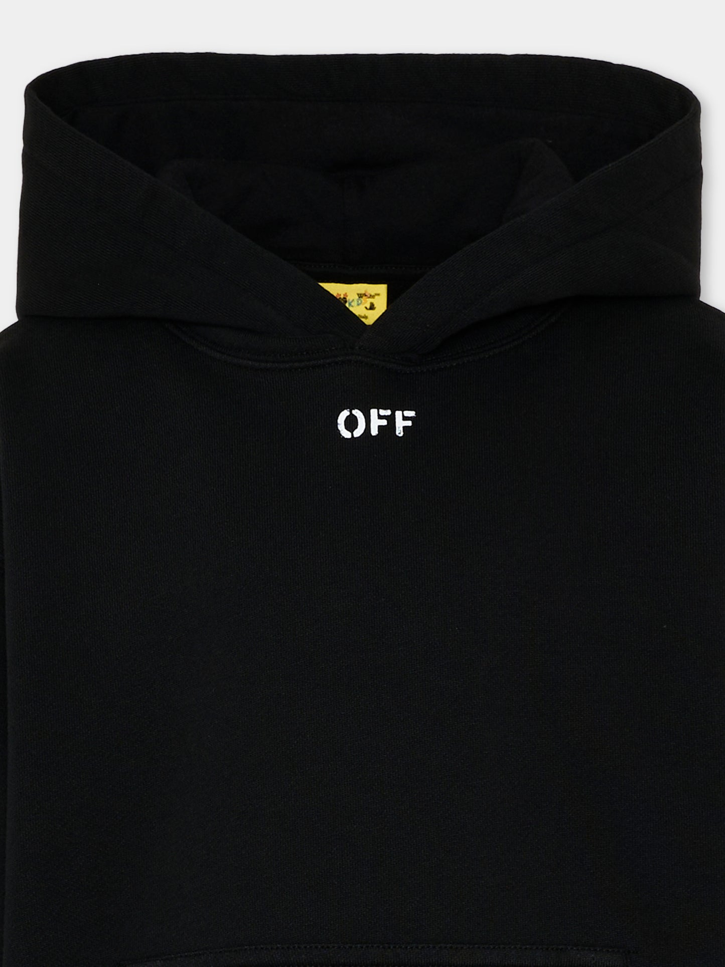 Felpa nera per bambino con logo,Off White,44BBB001S26F005001