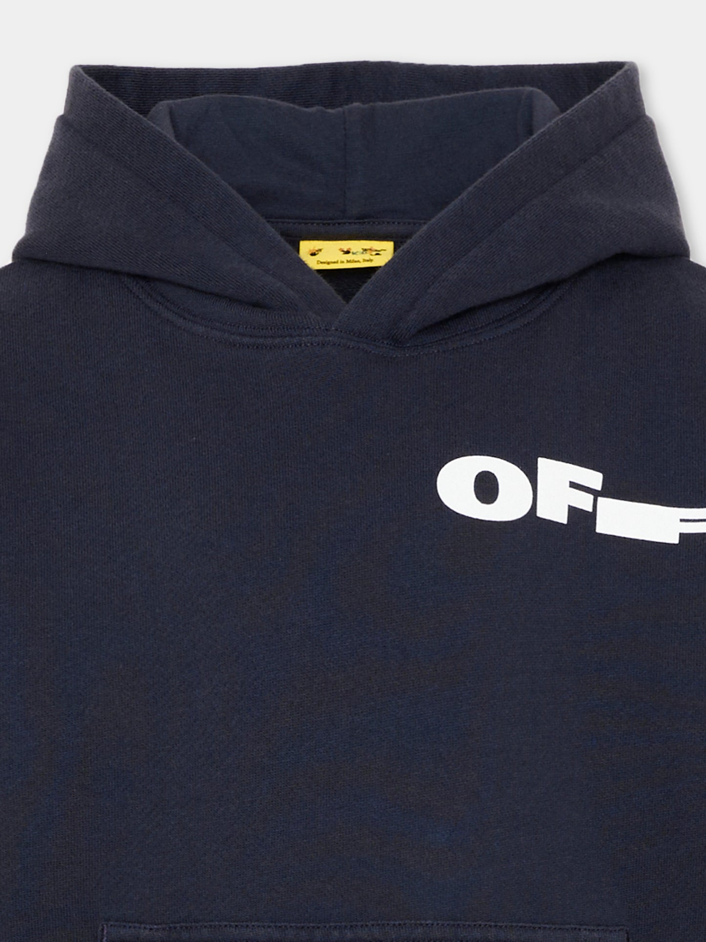Felpa blu per bambini con logo,Off White,44BBB001S26F006410