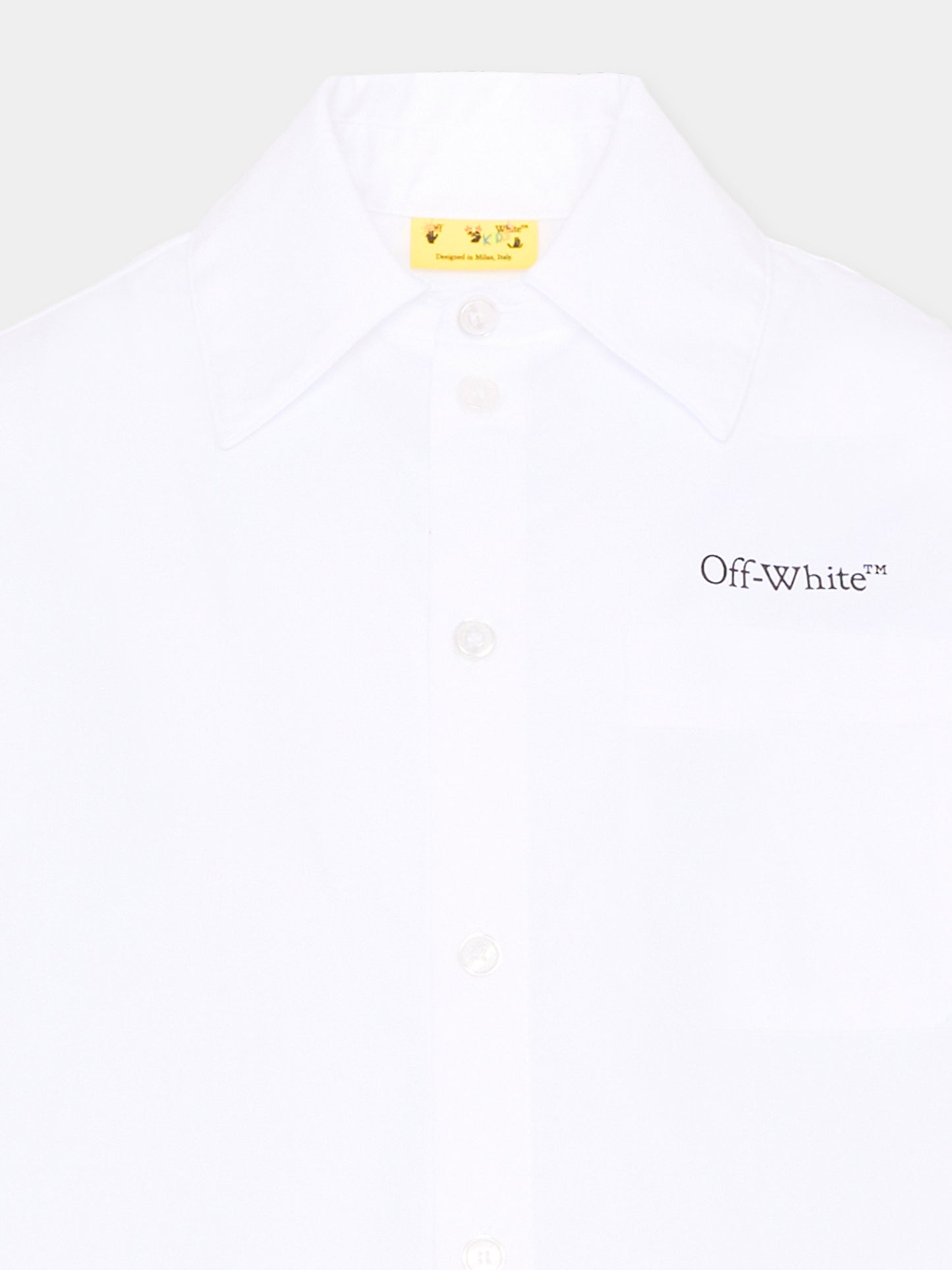 Camicia bianca per bambino con logo,Off White,44BGA00AS26F001100