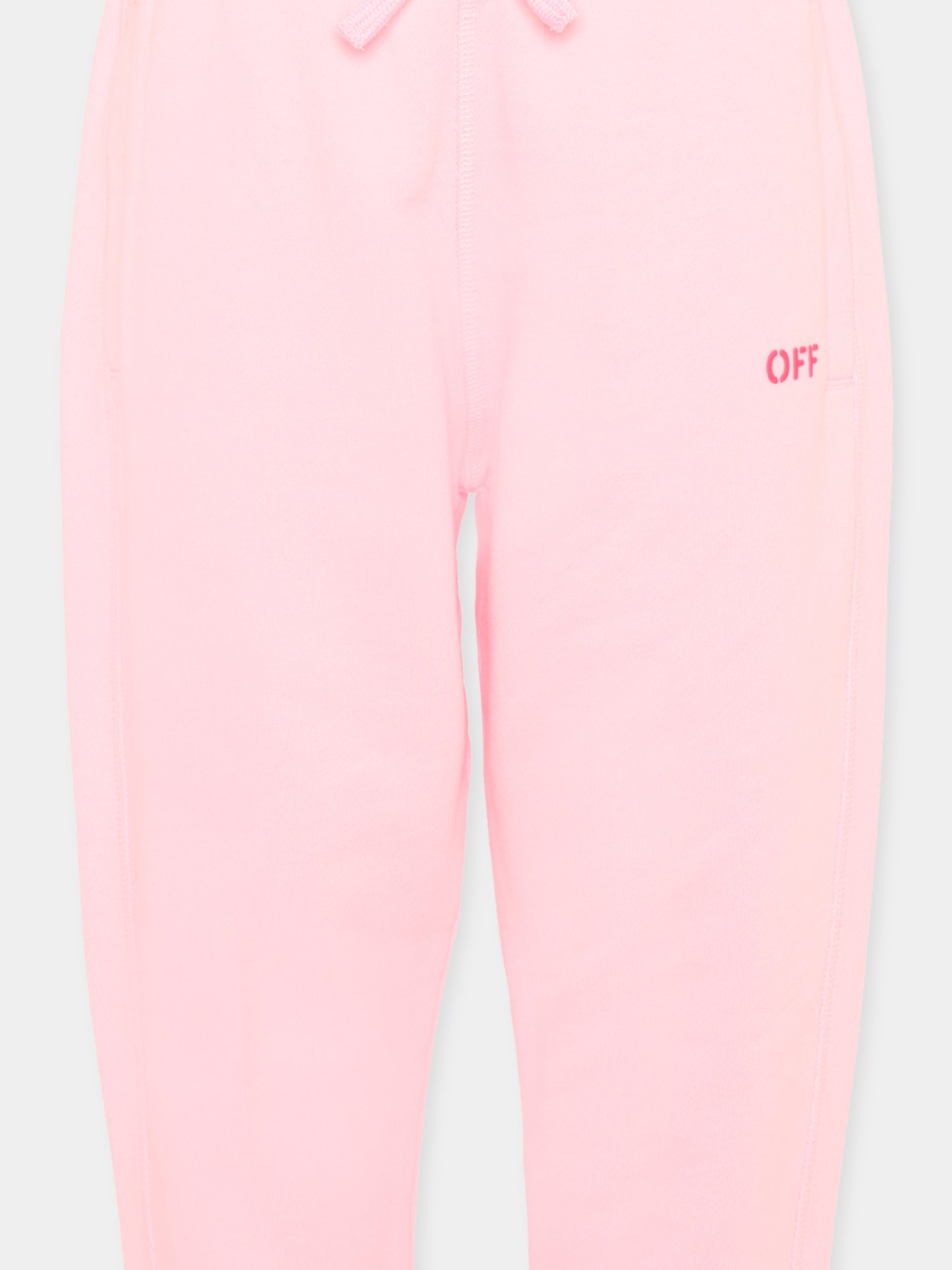 Pantaloni sportivi rosa per bambina con logo,Off White,44GCH001S26F001683