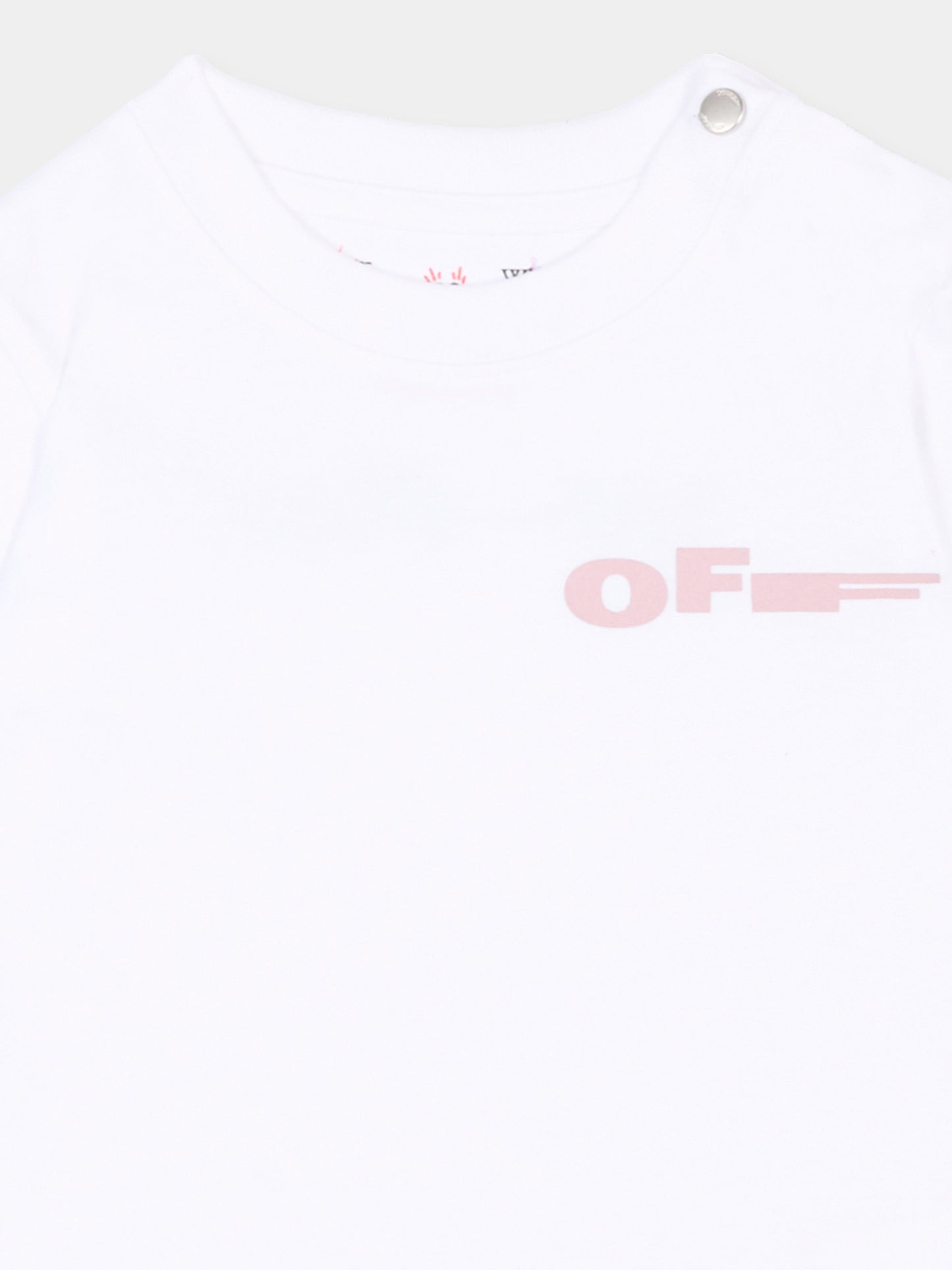 T-Shirt bianca per neonata con logo,Off White,44GXB001S26J002100