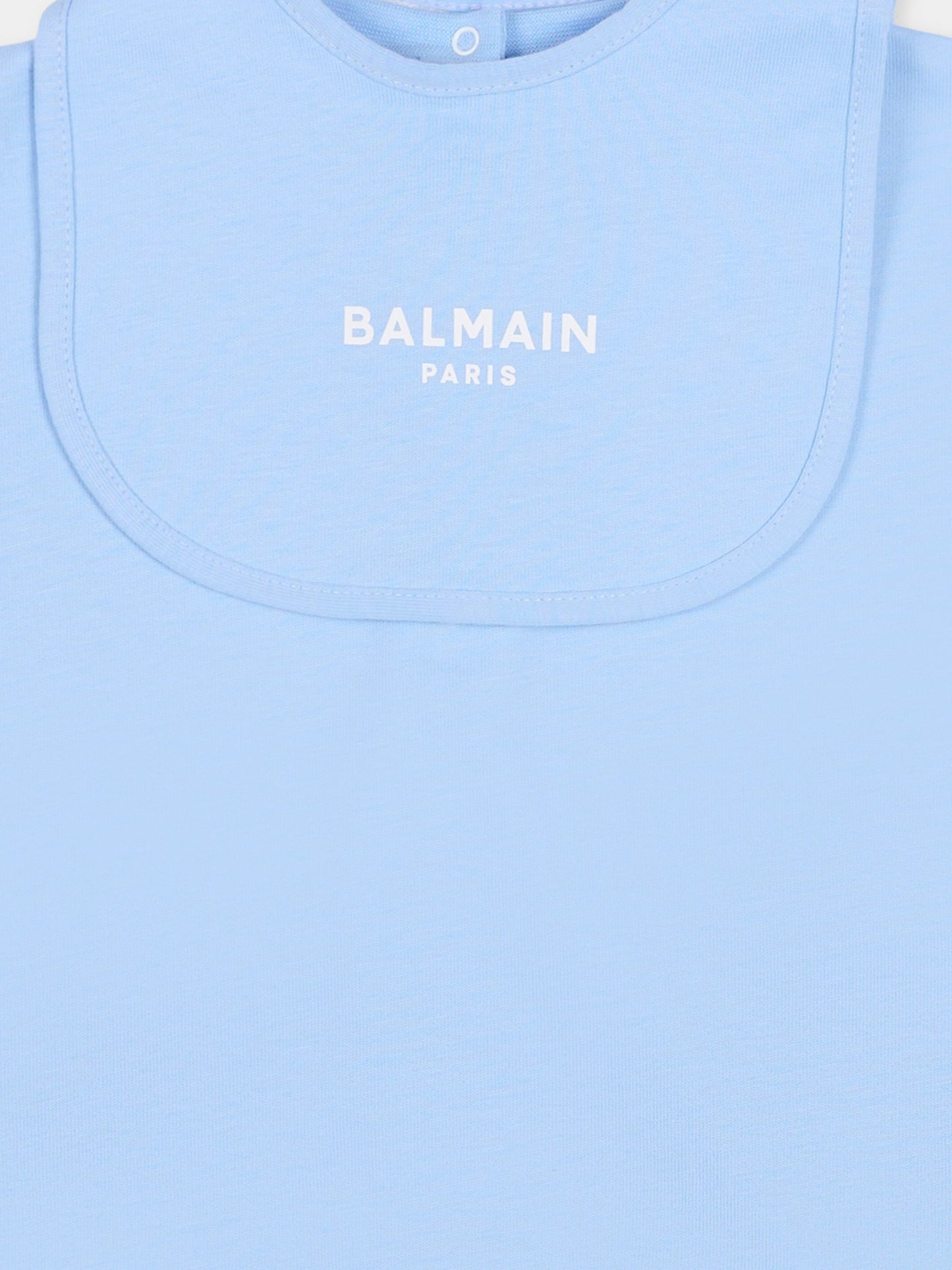 Pagliaccetto celeste per neonato con logo,Balmain Kids,BYB510-Z3672 652BC