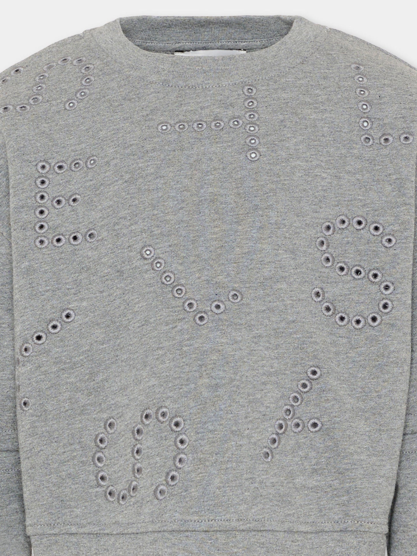 Felpa grigia per bambini con cut out,Stella Mccartney Kids,TY4B70-Z3409 808