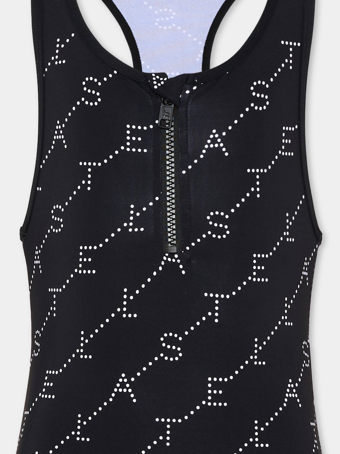 Costume intero nero per bambina con logo,Stella Mccartney Kids,TYCA09-Z3479 930BC