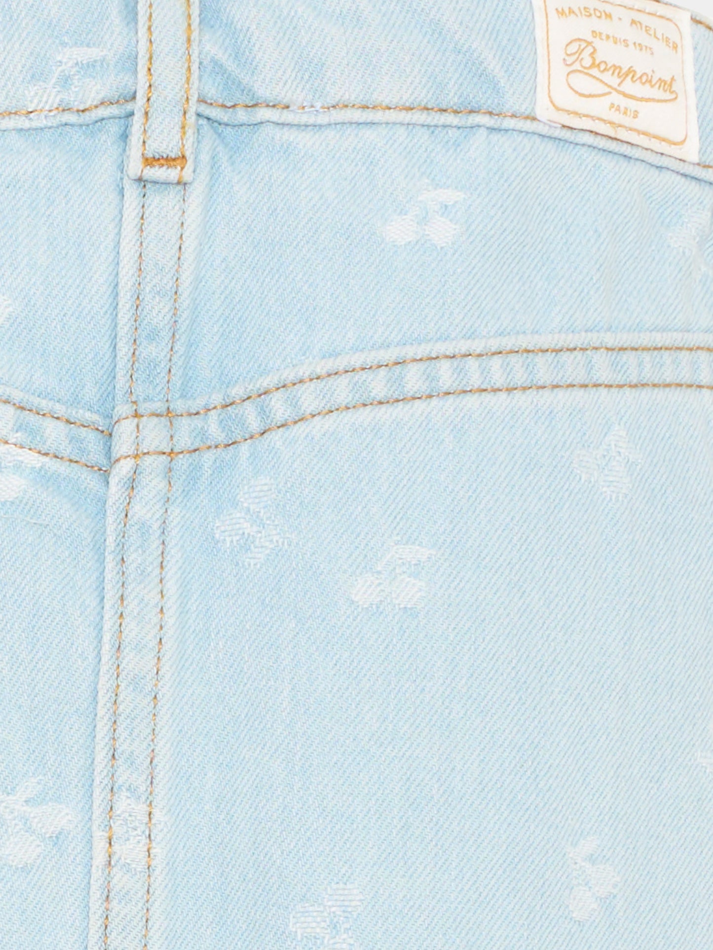 Gonna denim per bambina con ciliegie,Bonpoint,S06GSKW00008 610