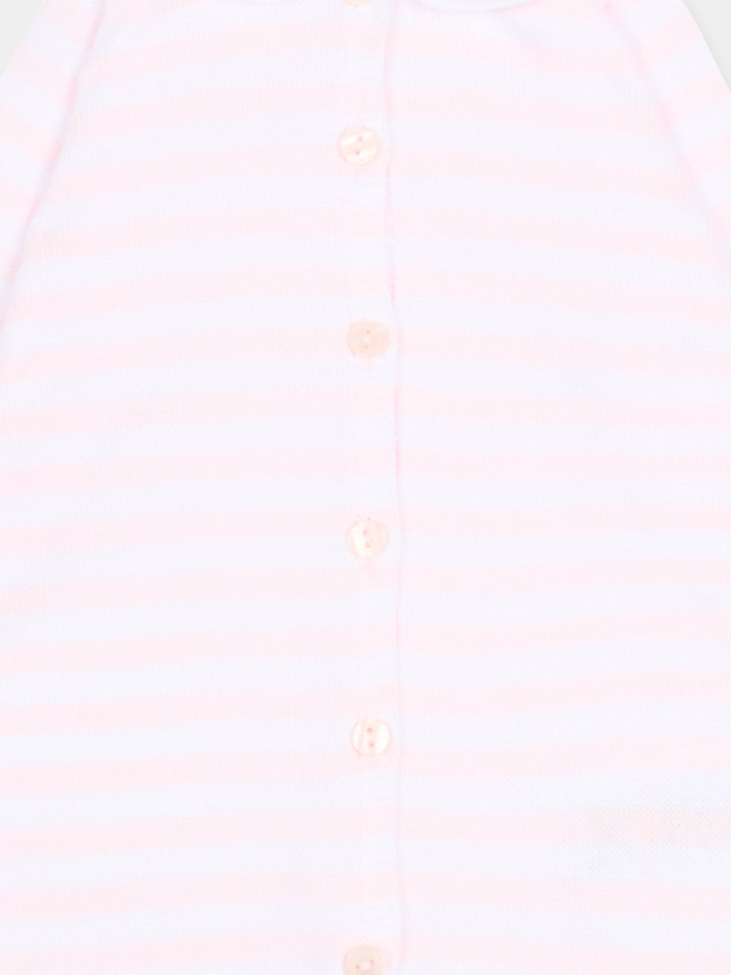 Tutina rosa a righe per neonata,Nanán,E26003R