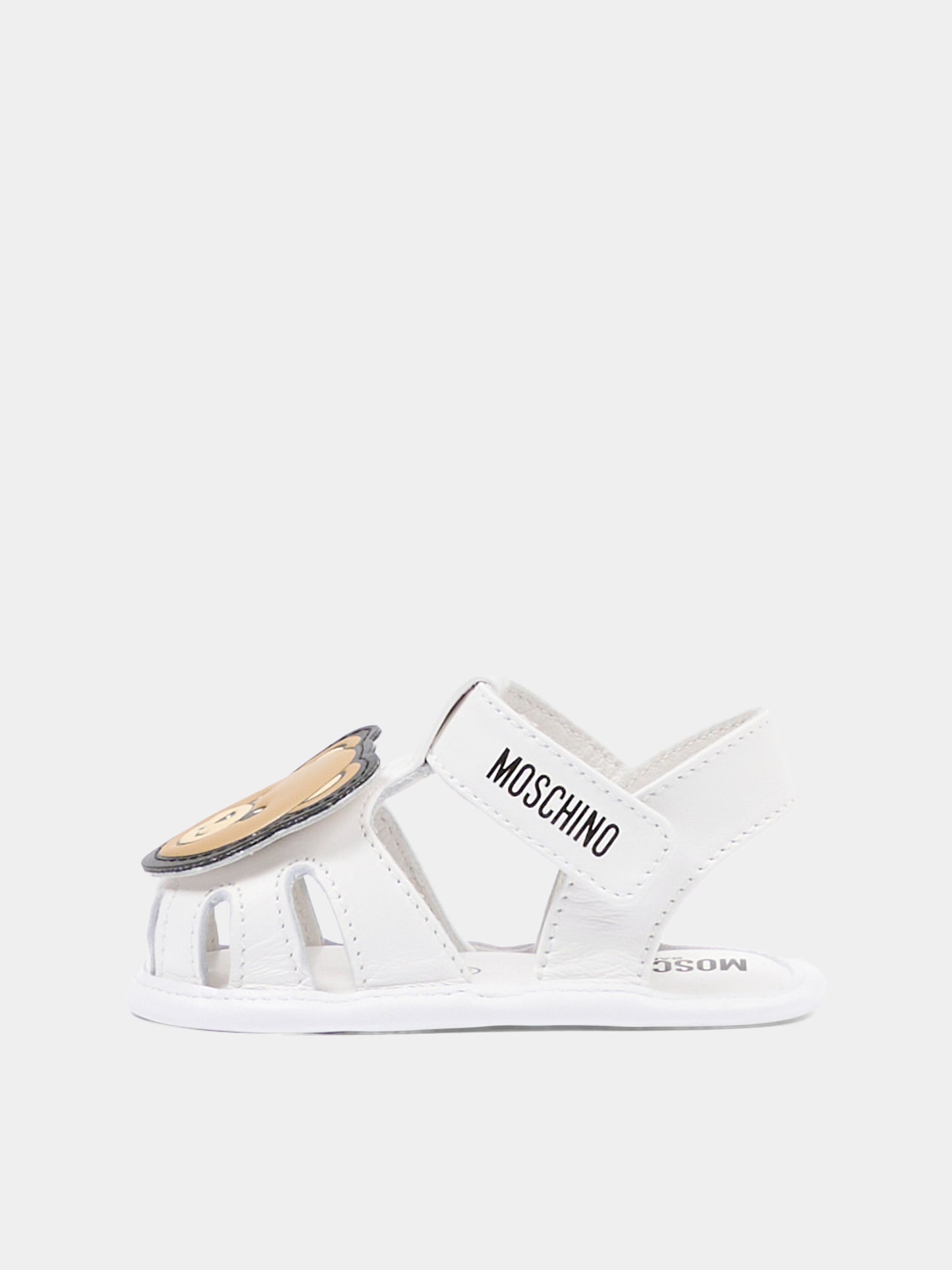 Sandalo bianco per neonata con teddy bear,Moschino Kids,82881 - VAR1
