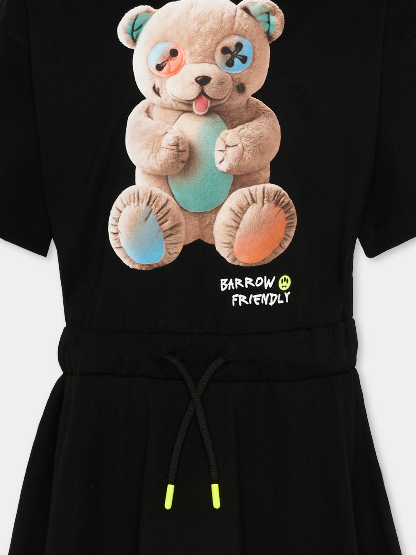 Vestito nero per bambina con orsetto,Barrow,S6BKJGDR024 110