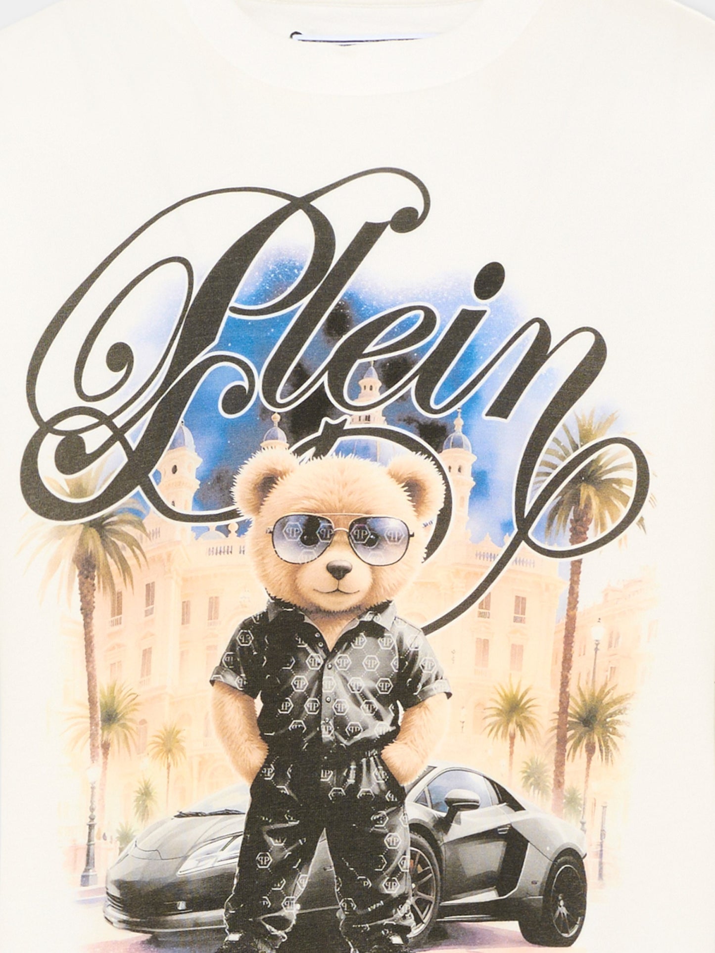 T-Shirt bianca per bambino con orsetto,Philipp Plein Junior,S6PHJBTH061 002