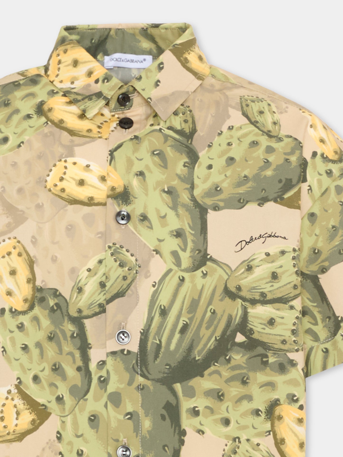 Camicia multicolor per bambino con fichi d’India,Dolce & Gabbana Kids,L44S72 HS5UD HA5XN