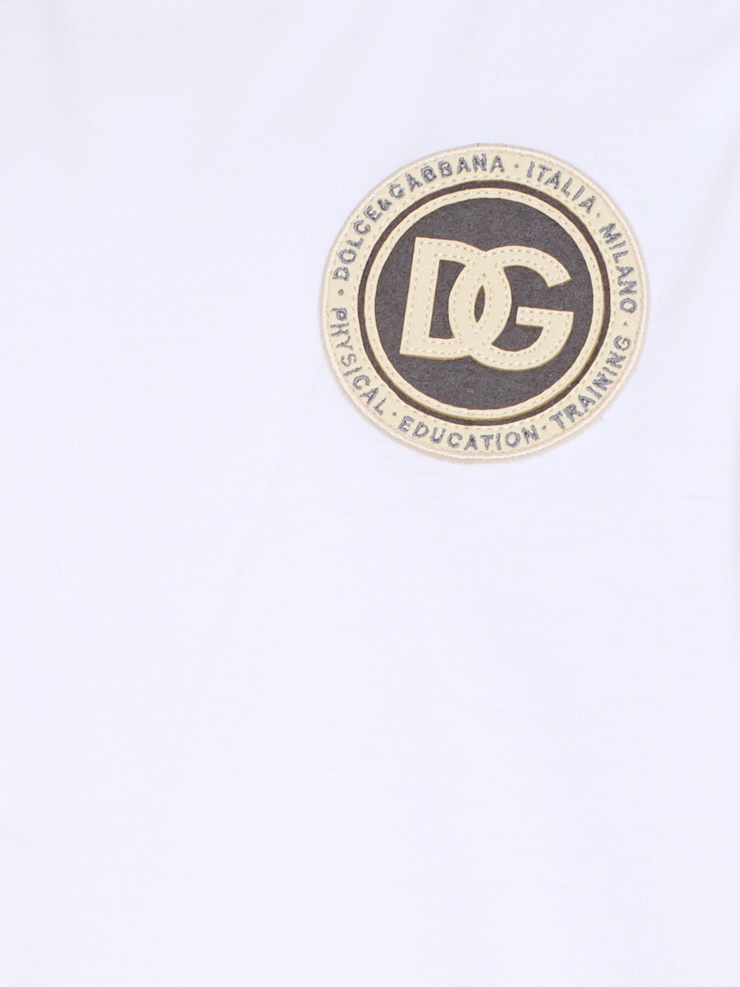 T-shirt bianca per bambini con logo,Dolce & Gabbana Kids,L4JTHU G7P1P W0800