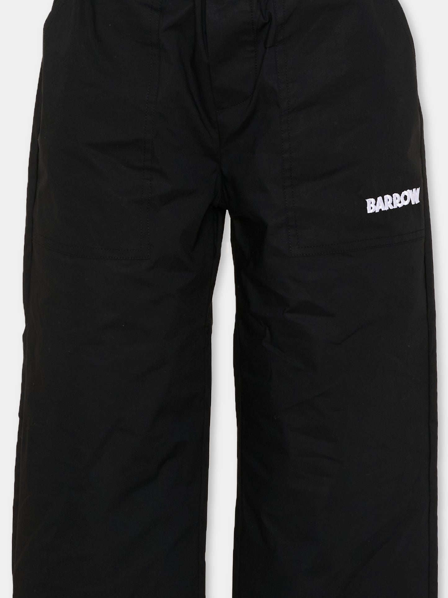 Pantaloni casual nero per bambino con logo,Barrow,S6BKJUPA105 110