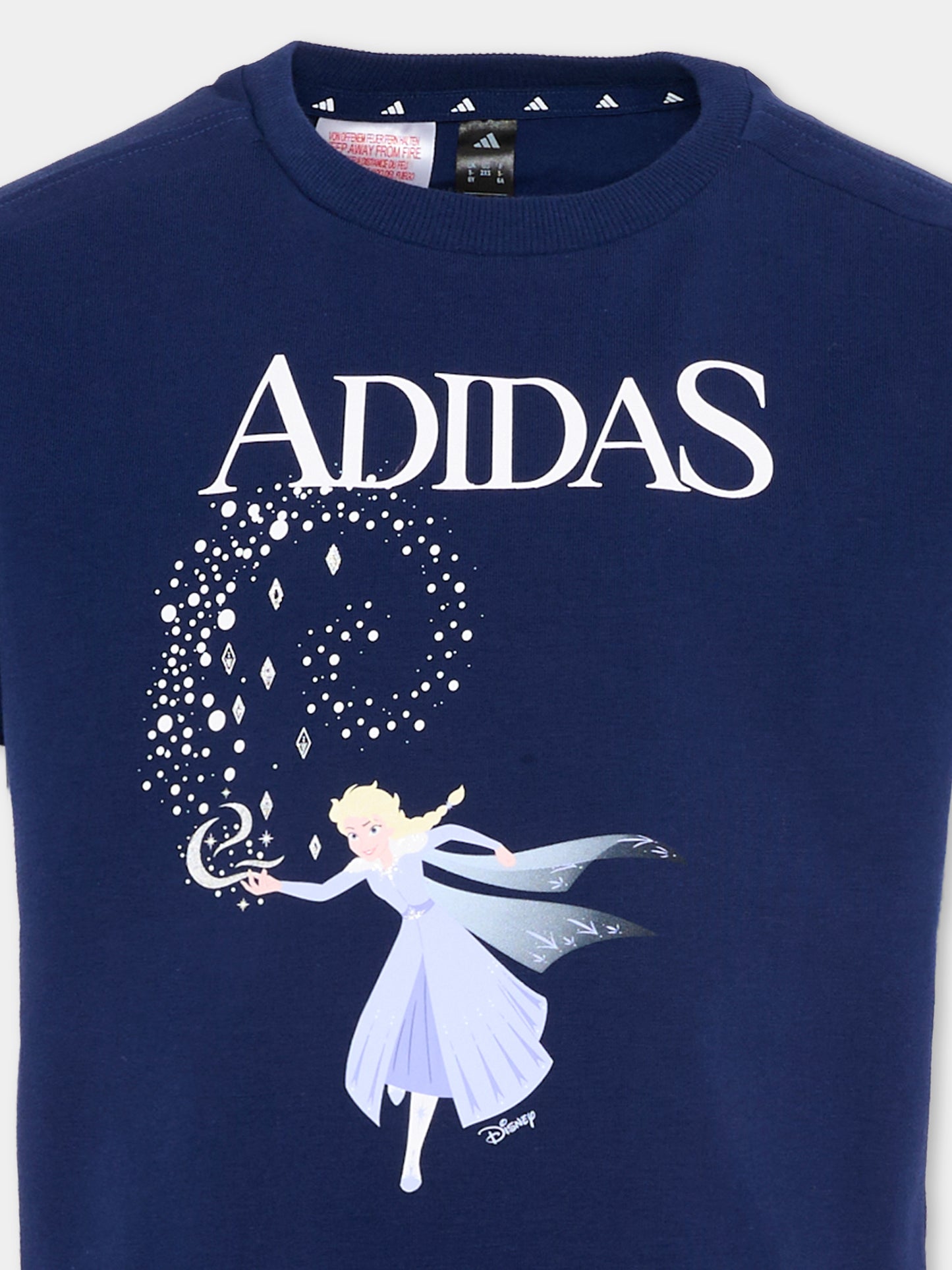 T-Shirt blu per bambina con Frozen,Adidas,JZ7664