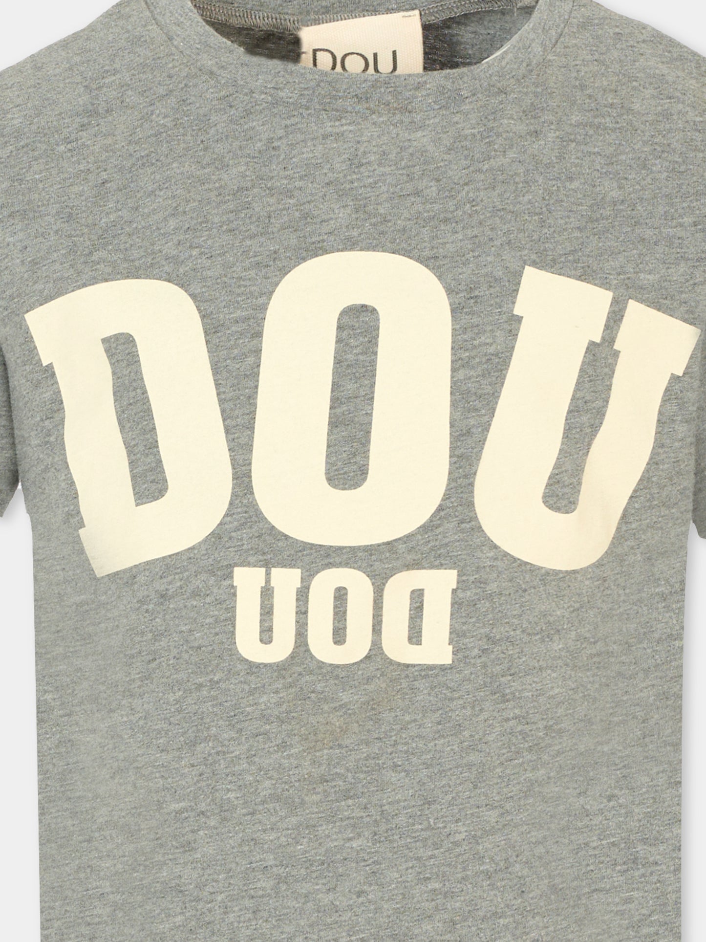 T-shirt grigia per bambina con logo,Douuod Kids,2R8O81 Z0762 918