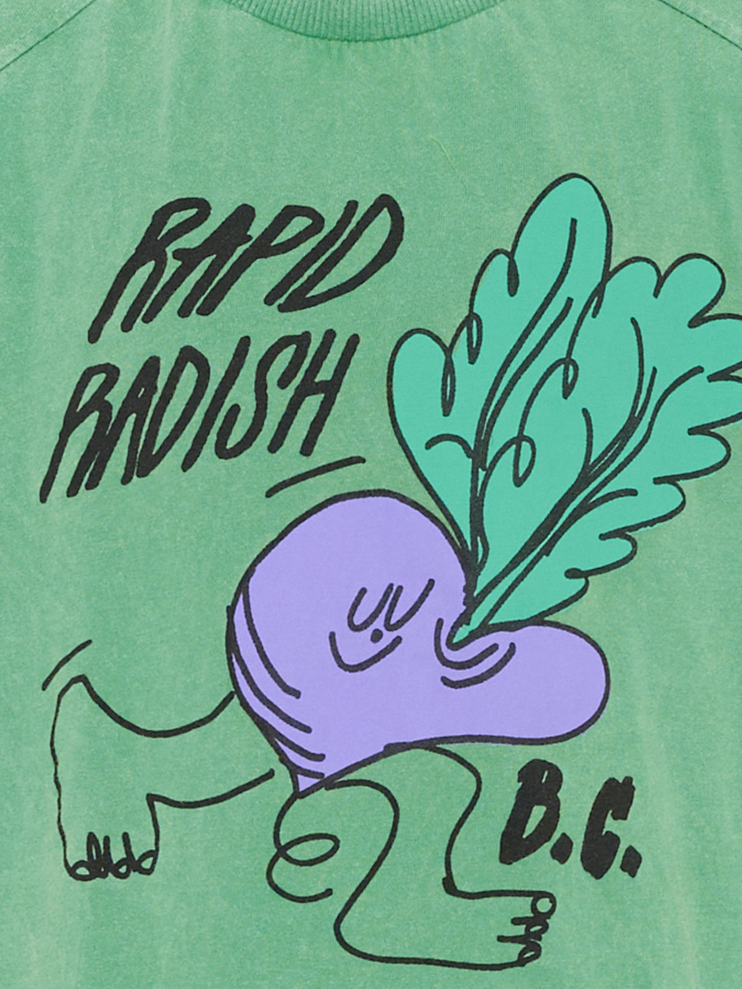 Canotta verde per bambino con stampa ravanello,Bobo Choses,B126AC026