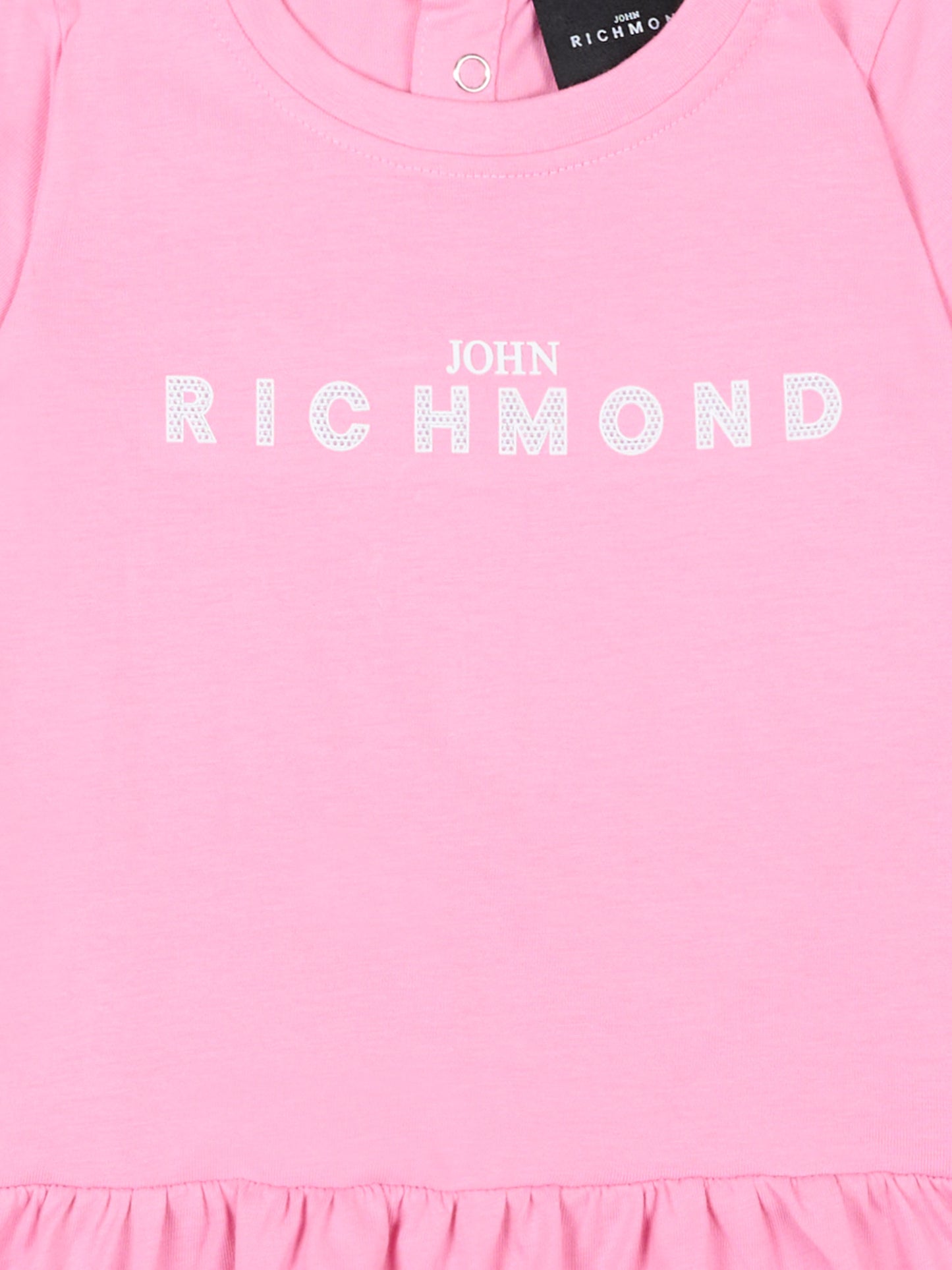 Vestito rosa per neonata con logo,Richmond,RIP26034VE PINK BEGONIA