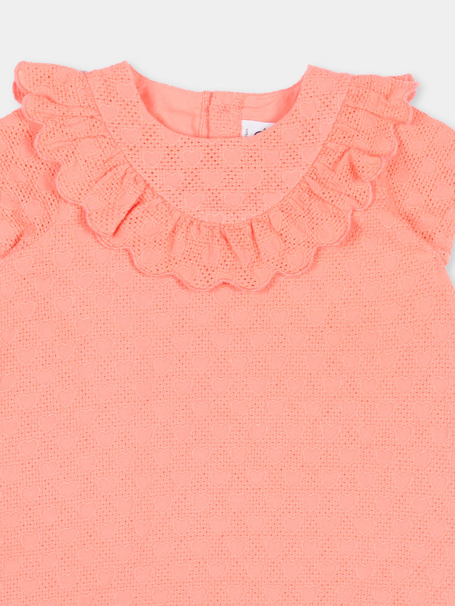 Vestito rosa per neonata traforato,Petit Bateau,A0F51 FLAMAND 02