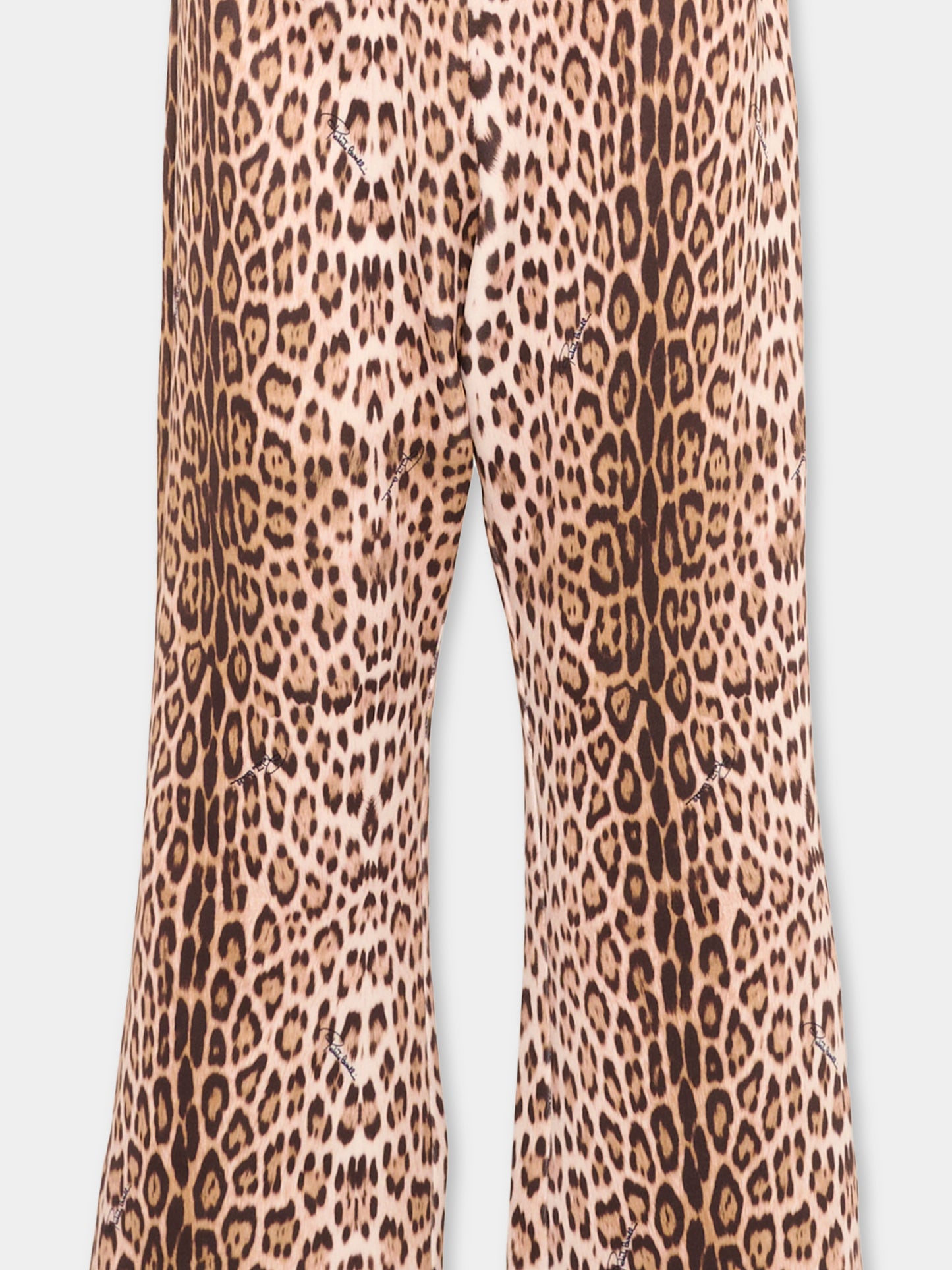 Leggings marroni per bambina animalier,Roberto Cavalli Kids,CGP26007LE MACULA NEW HERITAGE