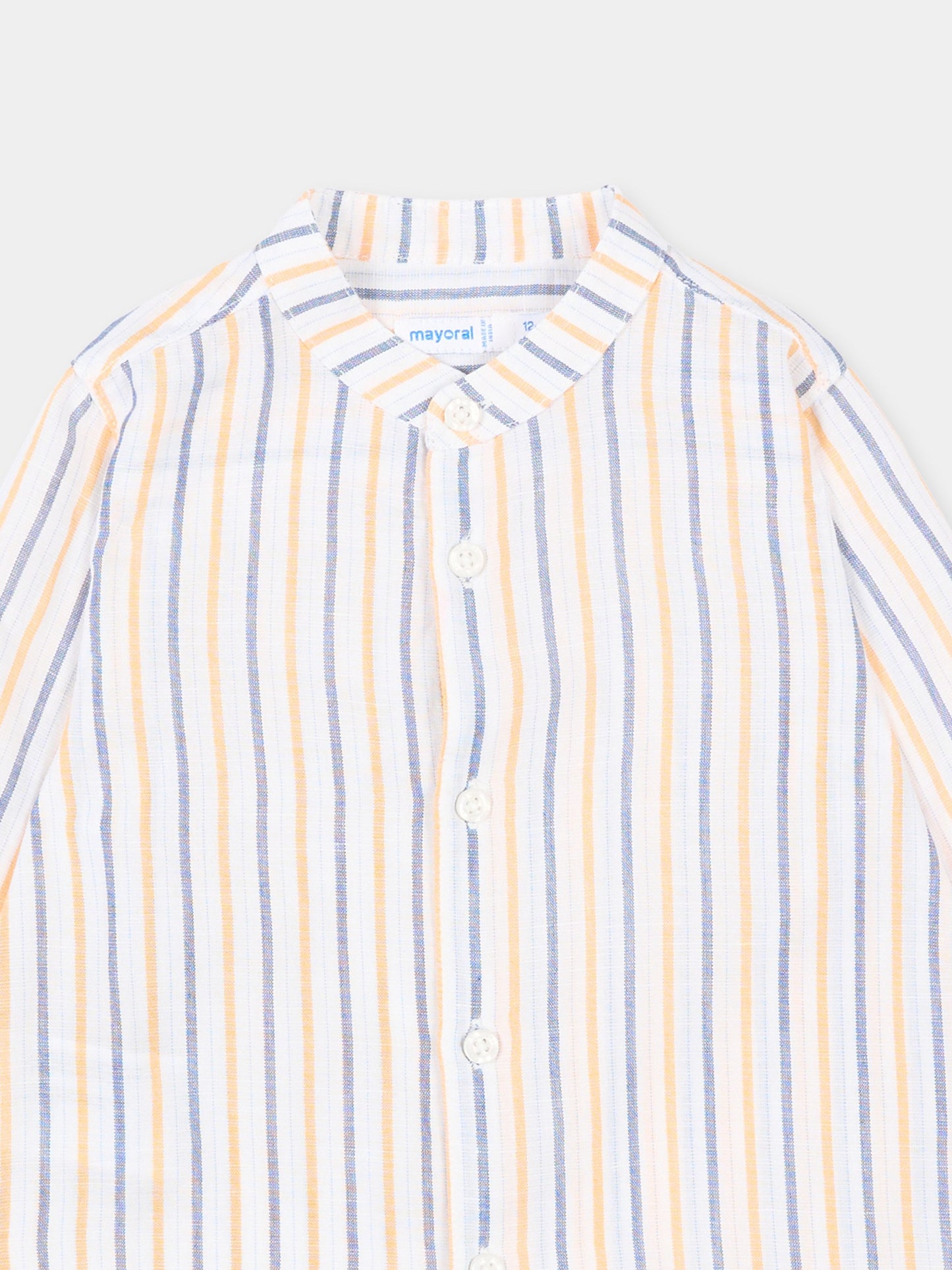 Camicia bianca a righe per neonato,Mayoral,1116 036